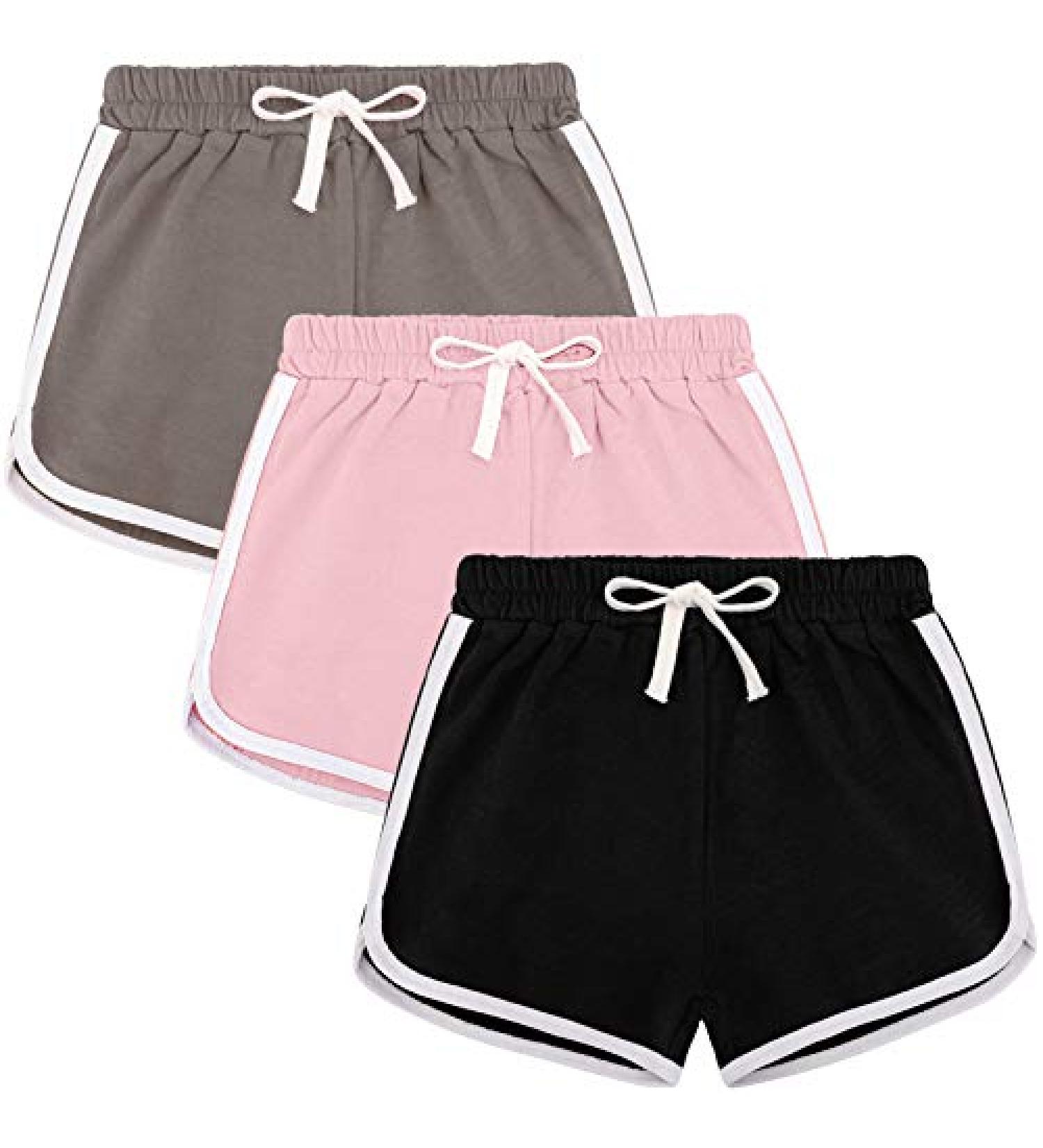 Auranso Toddler Active Running Shorts 3 Pack - Kids Cotton Beach Sports Casual Pants 4-5T - Buy Online on GoSupps.com