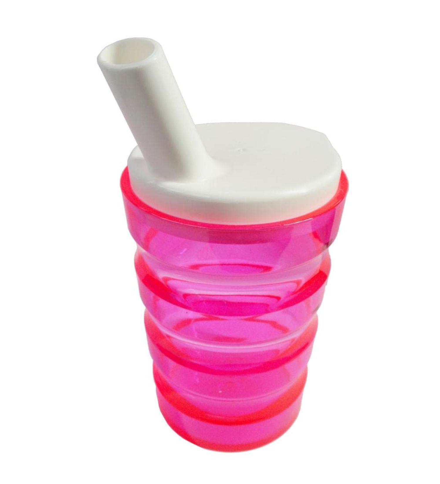 FabaCare Pink Drinking Cup with 2 Lids | Easy-to-Clean Sippy Cup with Special Seal | Grooved Design | Perfect for Kids | International Shipping Available - Buy Online on GoSupps.com