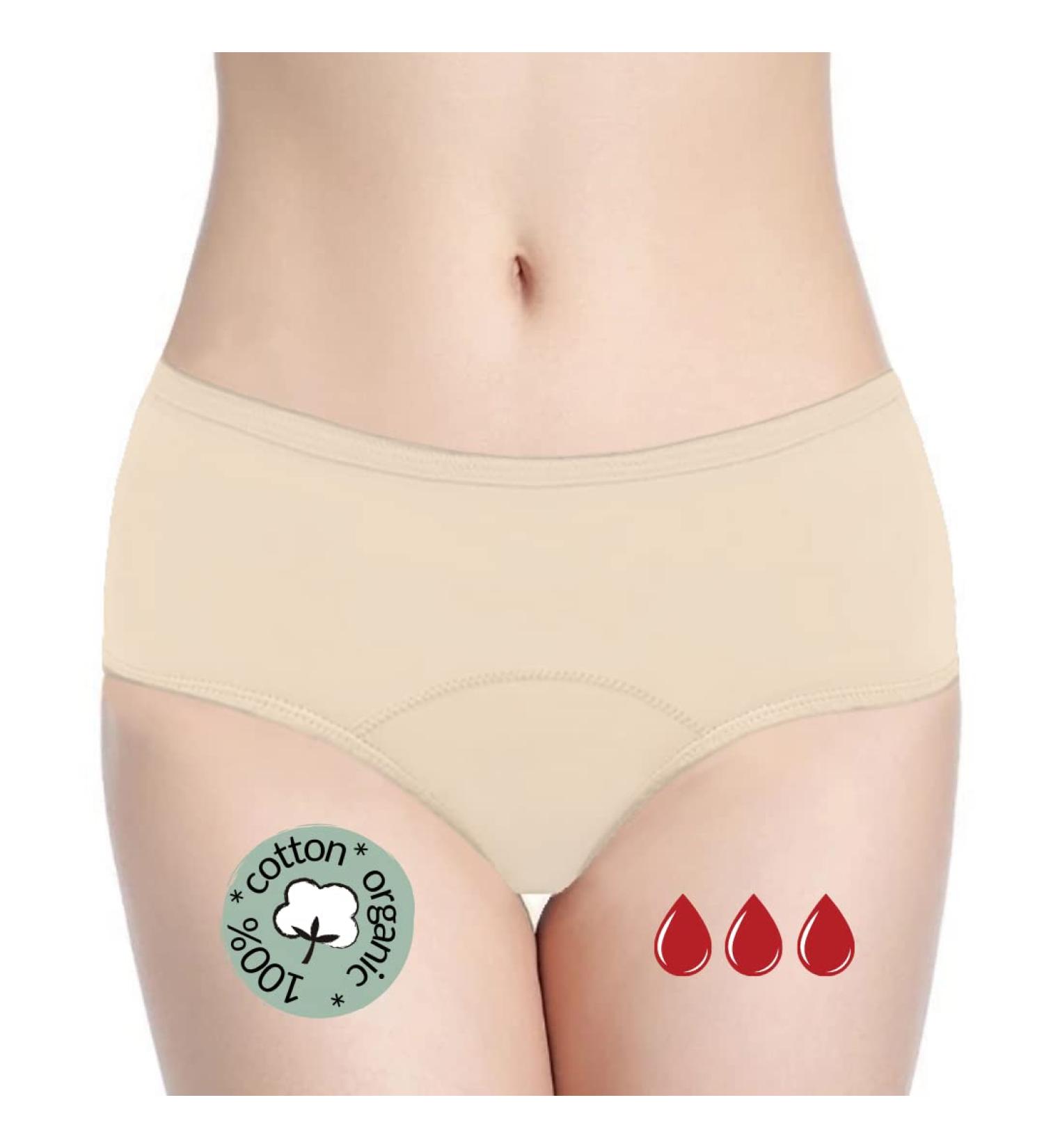 Noblood Period Underwear | Eco-Friendly & Washable | Comfort Fit for Girls | Absorbent Menstruation Briefs | XXS-3XL Nude - Mohina L - Buy Online on GoSupps.com