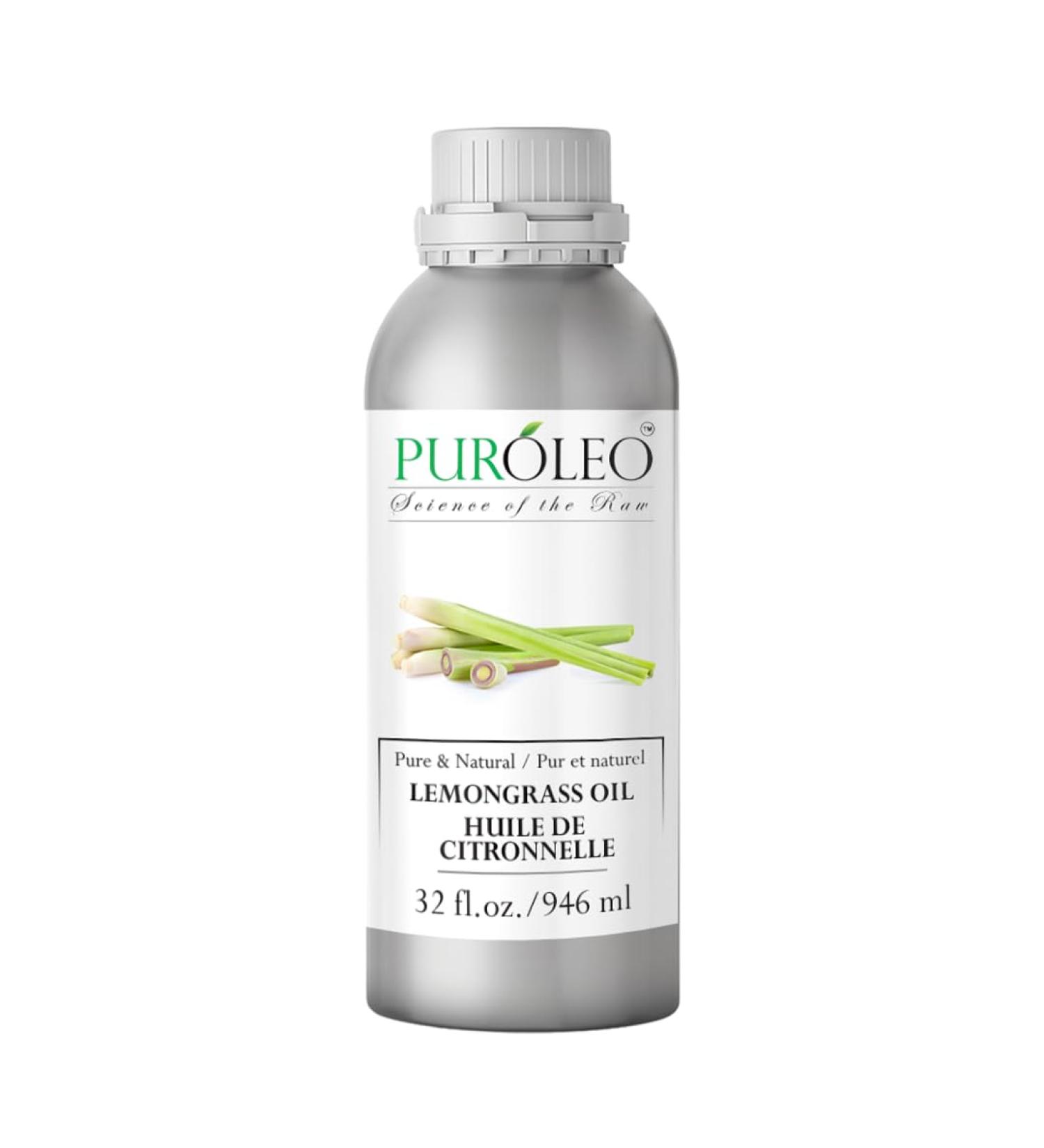 PUROLEO Lemongrass Essential Oil 32 Fl Oz/946 ML (Packed in Canada) for Aromatherapy and Skin Care - 100% Pure Lemongrass Oil for Diffuser Massage and DIY Recipes 32 Fl Oz (Pack of 1) - Buy Online on GoSupps.com
