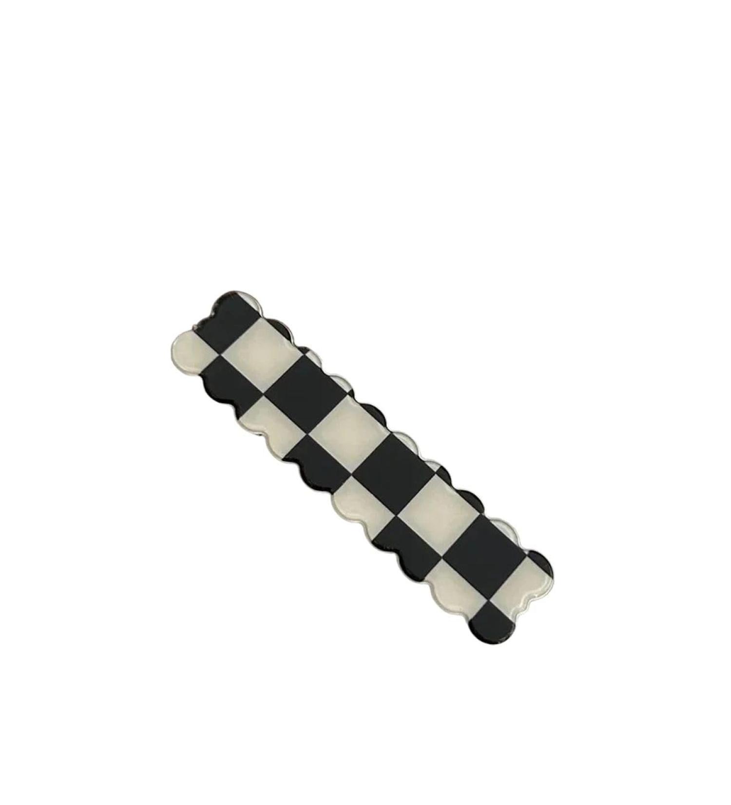 New 2025 Women Elegant Black White Checkerboard Geometric Hairpins Sweet Side Hair Clips Barrettes Fashion Hair Accessories Jewelry Fashion Accessories Creative Gift - Buy Online on GoSupps.com