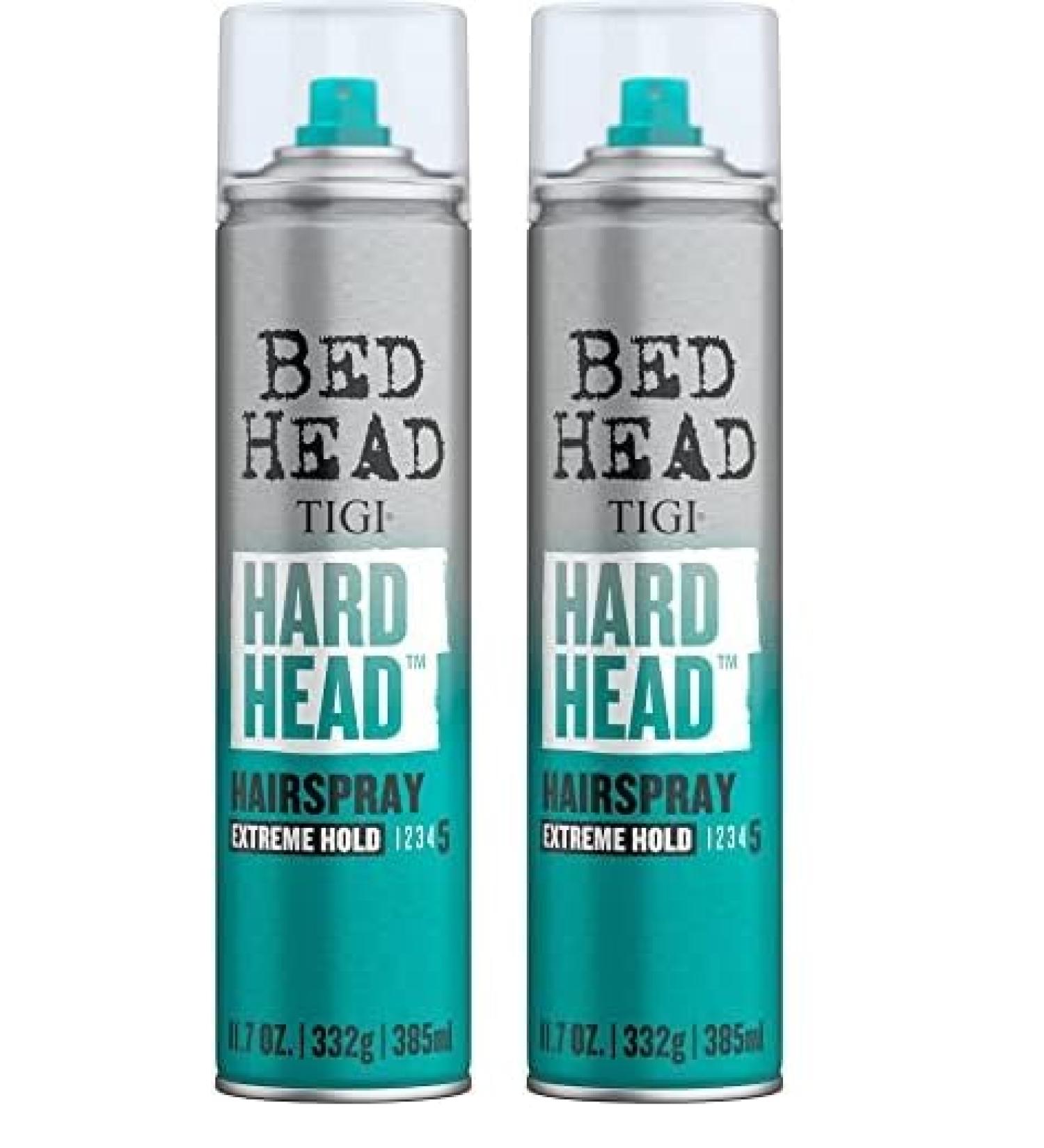 TIGI Bed Head Hairspray Extra Hold Hard Head Hair Care Spray for All Hair Types 11.7 oz (Pack of 2) 11.7 Ounce (Pack of 2) - Buy Online on GoSupps.com