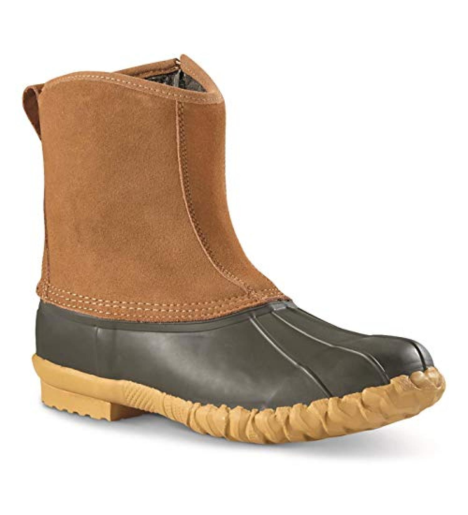 Guide Gear Men's Insulated Leather Duck Boots - 400g, Waterproof, Side Zip Winter Boots (Size 13, Tan) - Buy Online on GoSupps.com
