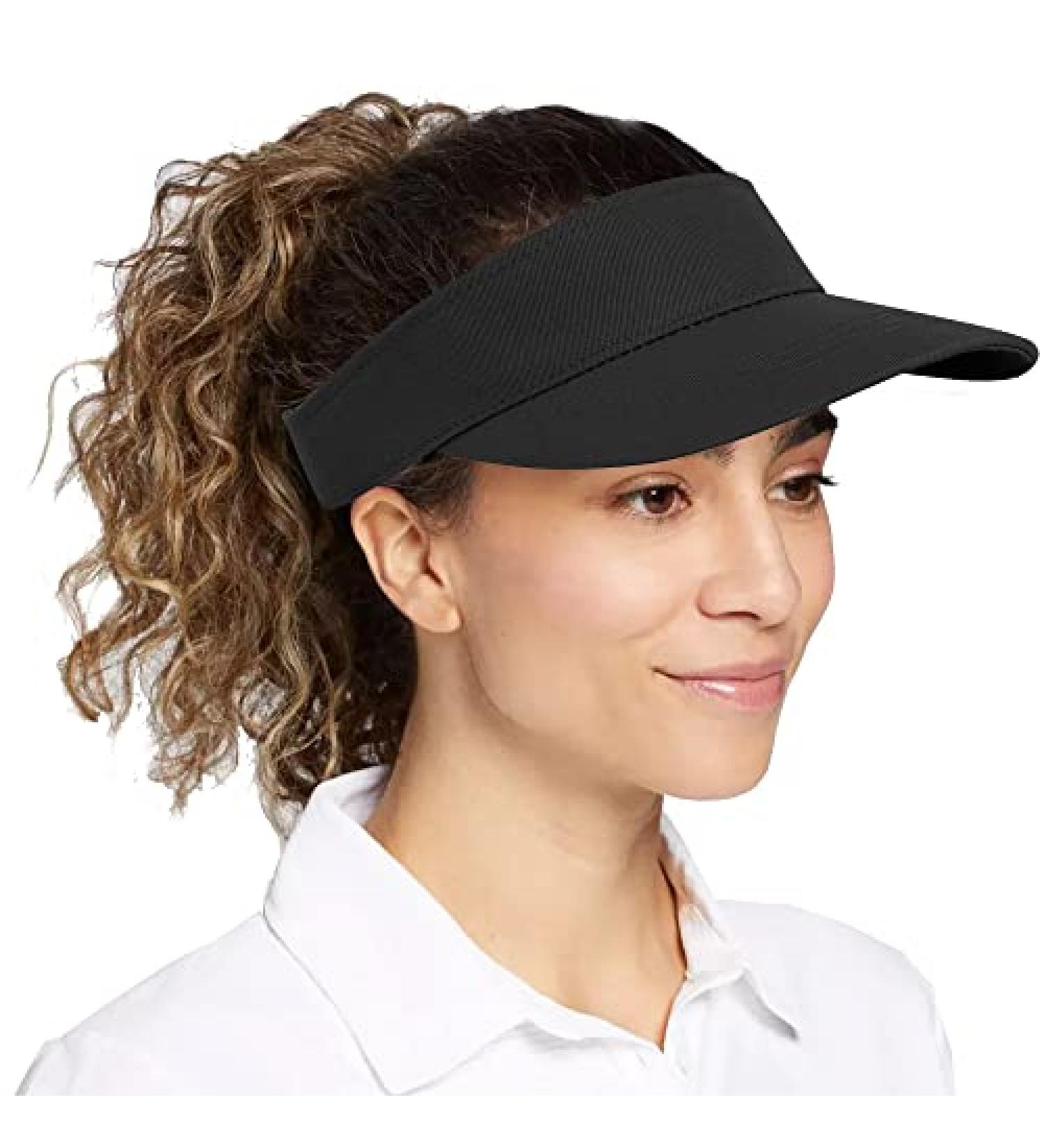 Unisex Adjustable Outdoor Golf Visor | Solid Black Sun Hat for Women & Men | 22-23 inches | Medium Size | 1pc - Buy Online on GoSupps.com