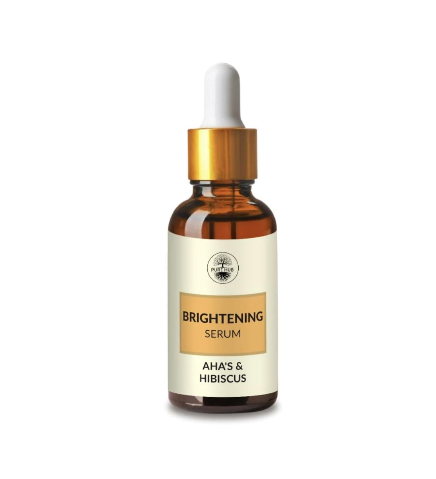 Purehub Organic Skincare Brightening Serum - AHA's & Hibiscus - 30ml - Buy Online on GoSupps.com