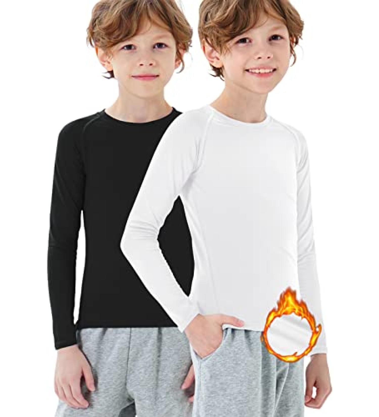 Boys Compression Shirt Long Sleeve Suit Youth Undershirts Kids