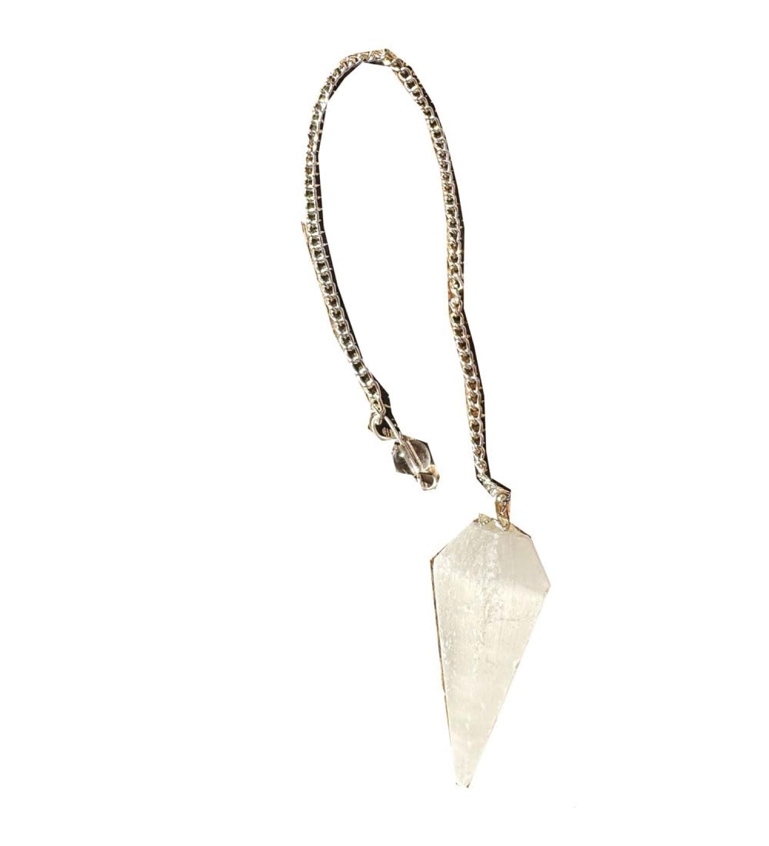 Pendula natural stone crystal pendulum six -sucking crystal pendulum vintage for dingy rod pendel chakra Reikra prophecy meditation wicca (selenit)