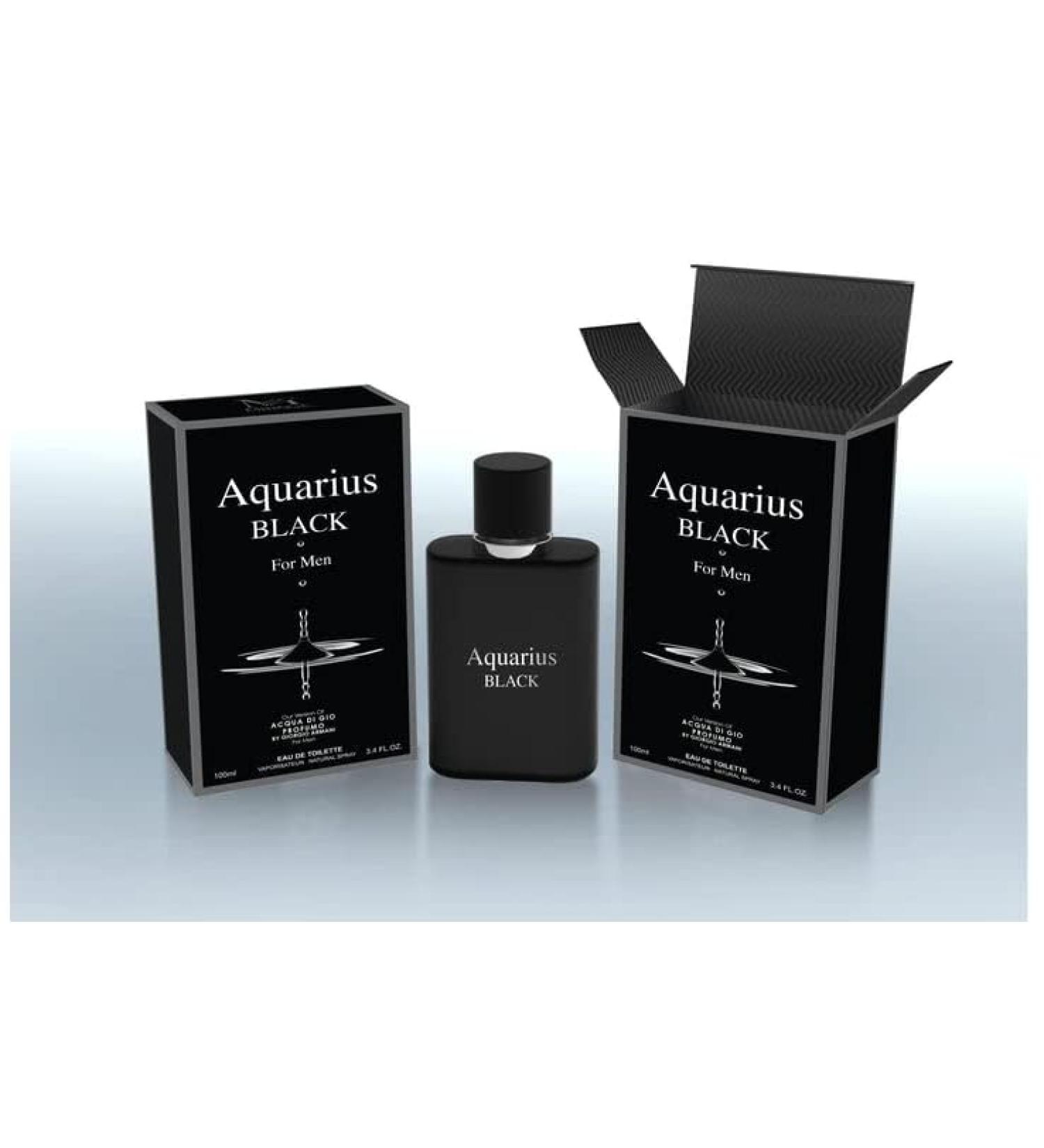 Aquarius Black for Men Eau de Toilette Natural Spray Masculine Scent 3.4 Fl Oz/100ML