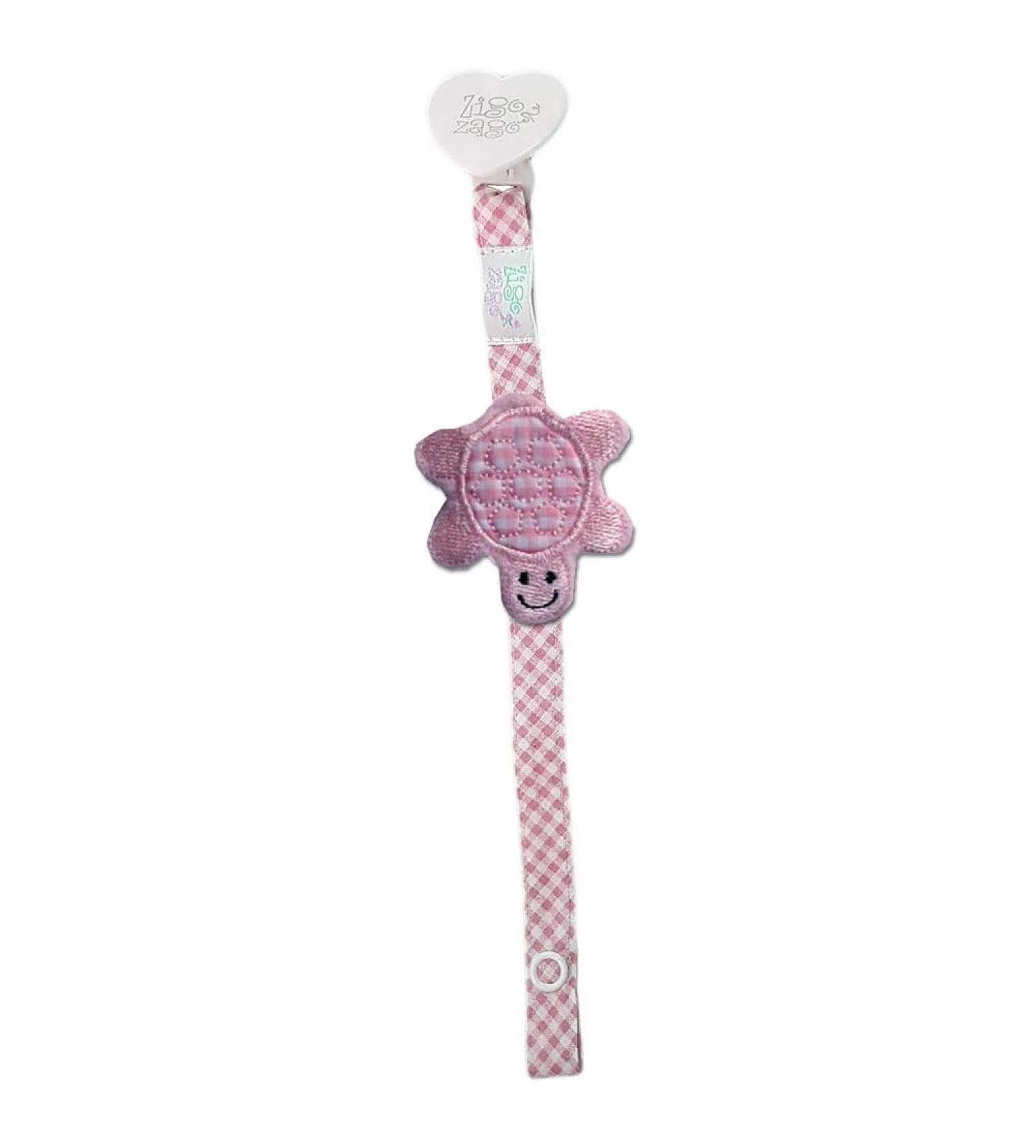 Zigozago Handmade Pink Turtle Pacifier Clip & Chain | Baby Accessory | Fast International Shipping - Buy Online on GoSupps.com