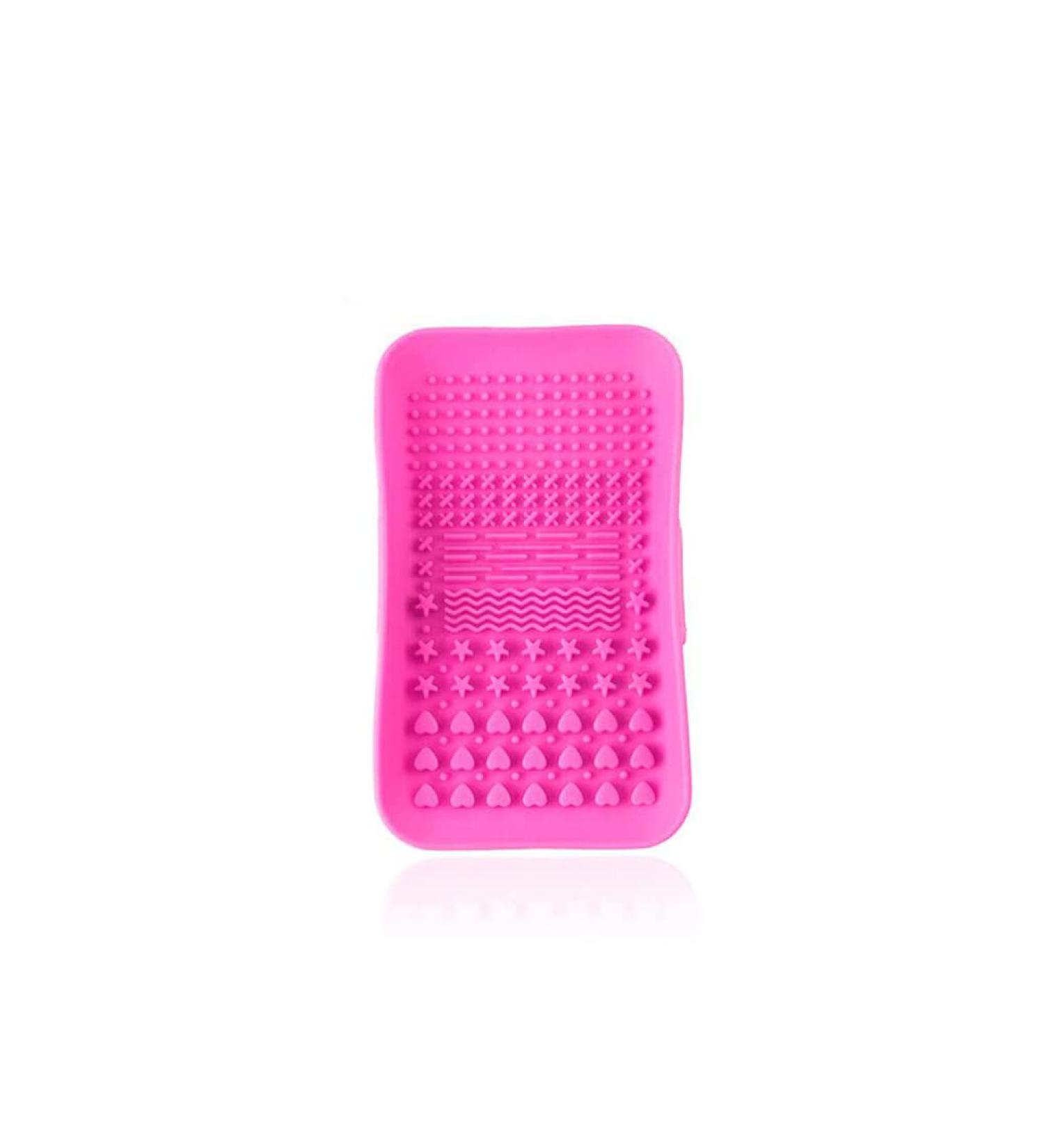 Dajidafu Universal Women Foundation Makeup Brush Cleaning Mat Home Dress Room Reusable Nonslip Eyebrow Pen Silicone Washing Pad Rose Red - Buy Online on GoSupps.com