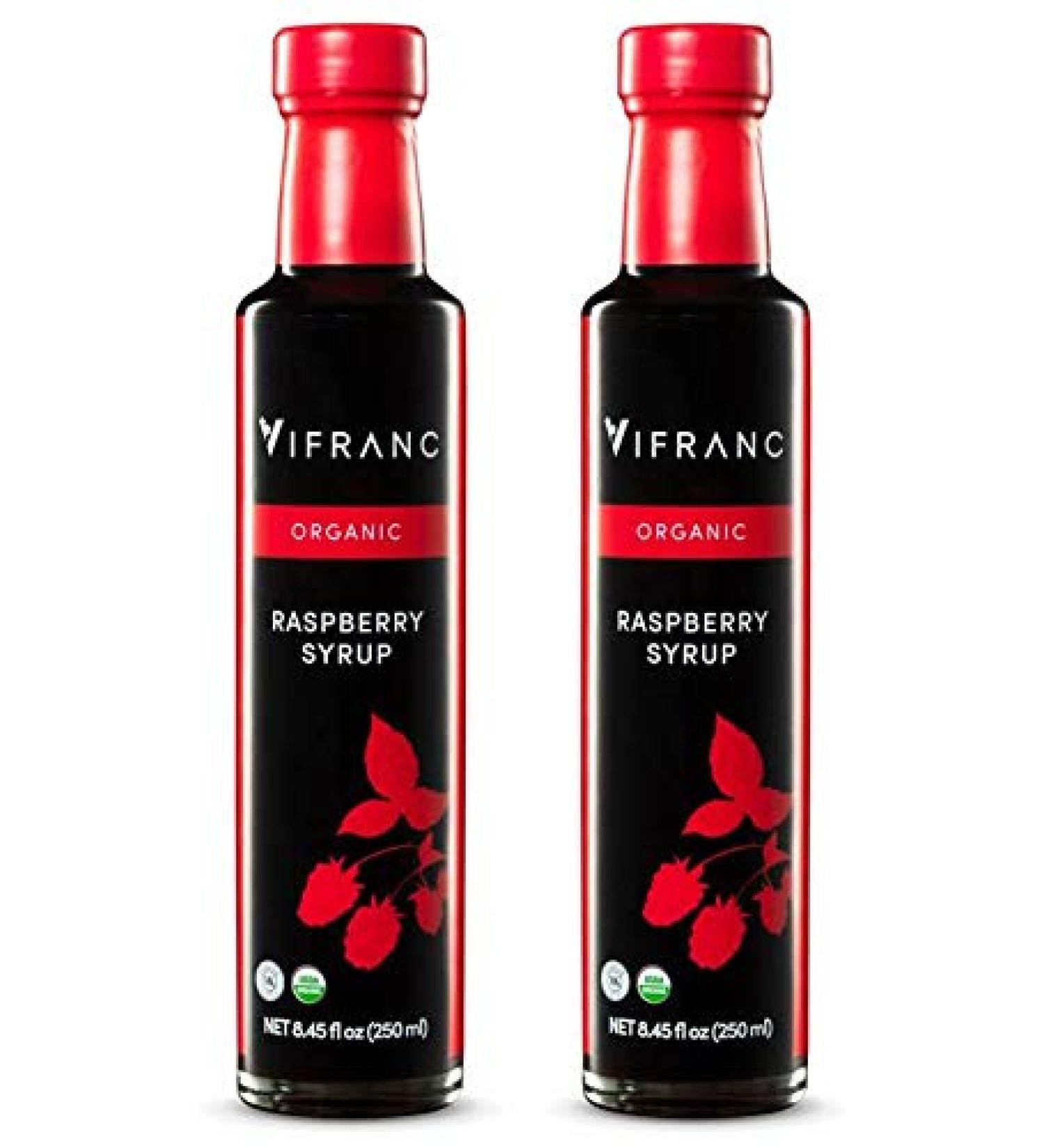 Vifranc Organic Raspberry Fruit Syrup 250 ML - Pack of 2 - Buy Online on GoSupps.com