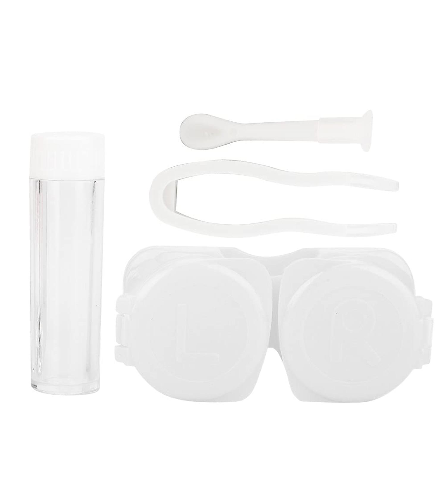 Colorful Contact Lens Case Set - Portable Round Transparent Storage Box Holder (White) - Shop Internationally - Buy Online on GoSupps.com