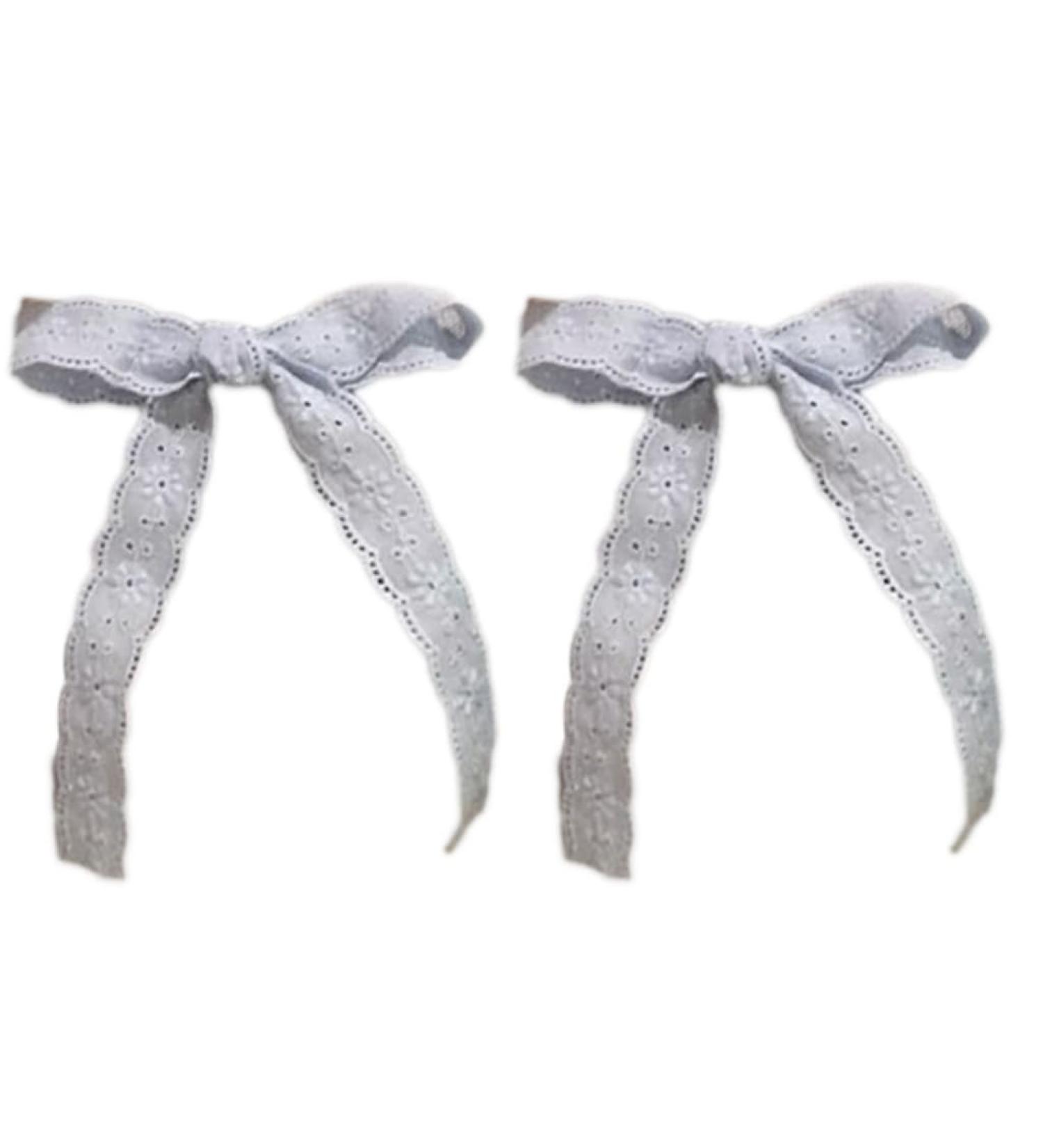 Limtula 1pc/1pair Bowknot Hair Clip Elegant Long Lace Bowknot Spring Hair Clip for Girl Photography Ponytail Styling Tiaras - Buy Online on GoSupps.com