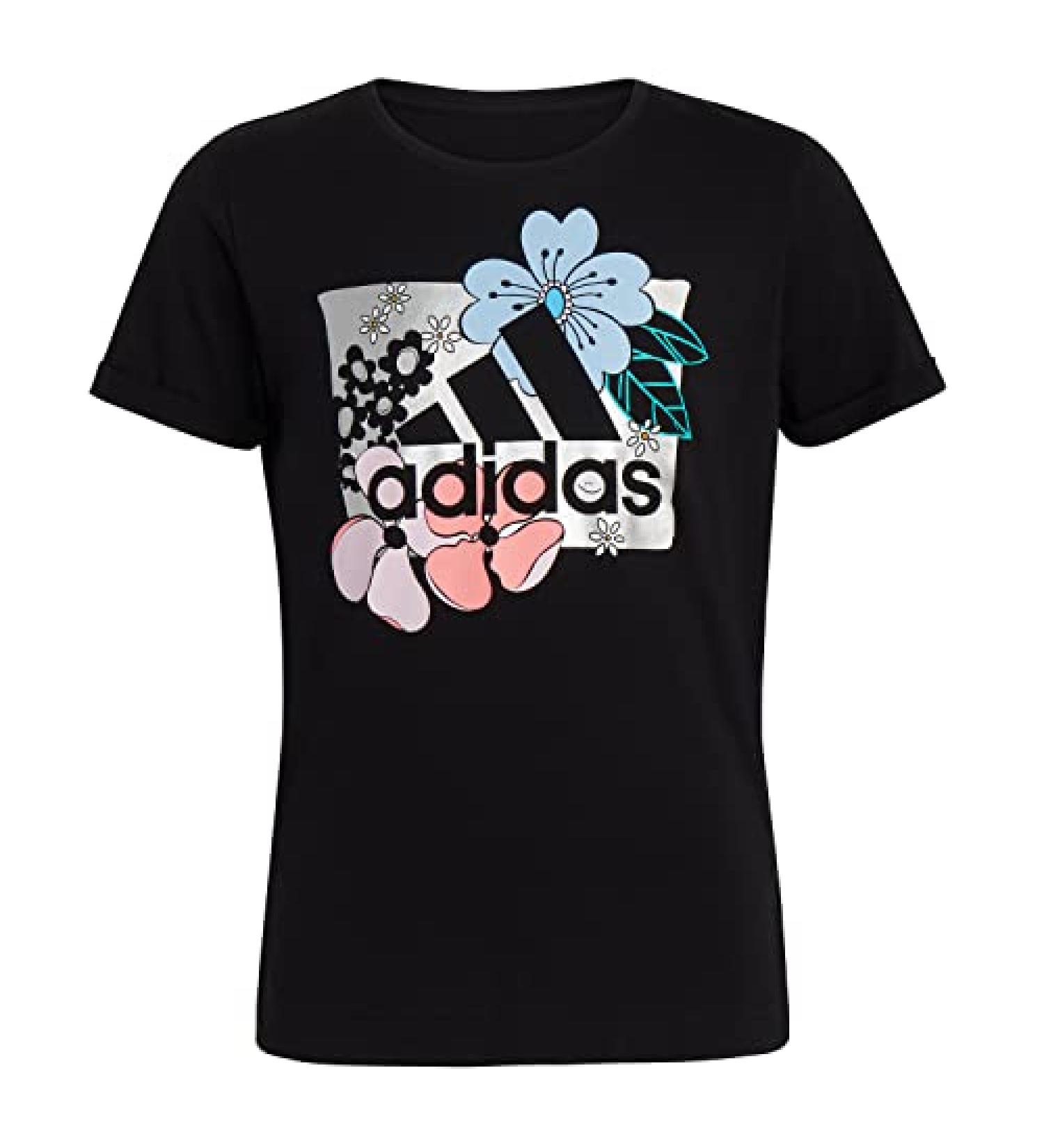adidas Girls' Short Sleeve Tee - Large Black | High-Quality Comfort for Active Girls - Buy Online on GoSupps.com