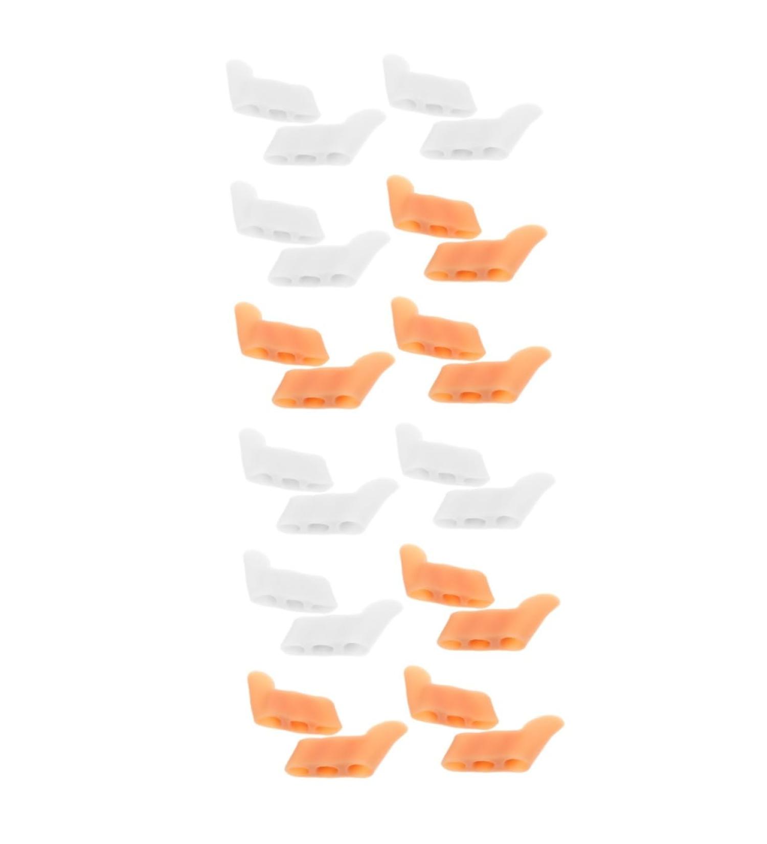 Silicone Toe Stretchers & Protectors Set - 24 pcs Bunion Guard & Separator Armor for Bunions & Bunionettes - White & Pinky Small Toe Separators by Skinx (6x2x0.6cm) - Buy Online on GoSupps.com
