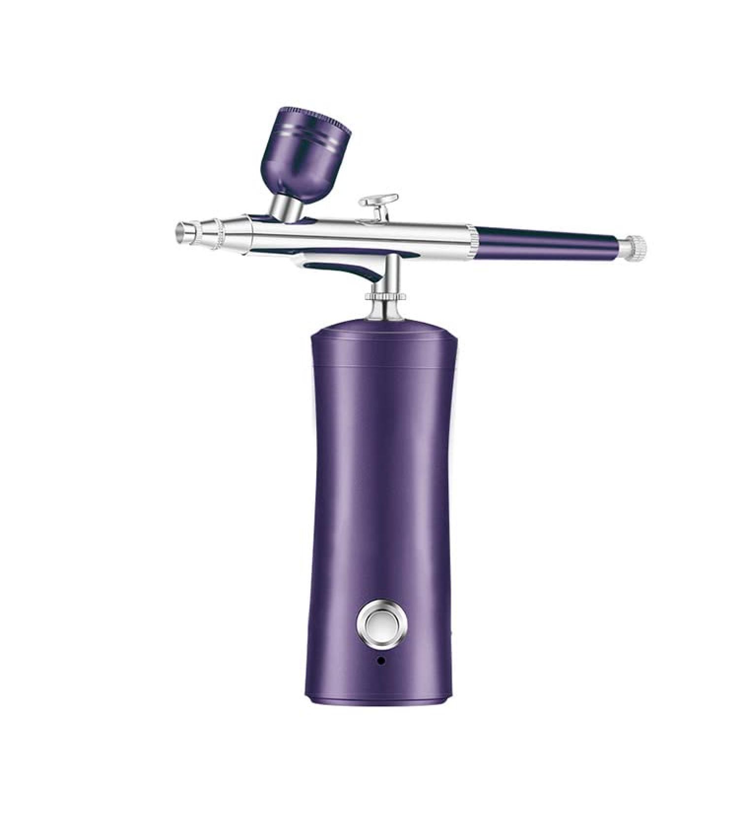 Rechargeable Cordless Airbrush Kit Spray Airbrush Set- Portable Facial Makeup Airbrush- Rechargeable Spray Pen with Adjustable Button for Face Skin Care Makeup SPA Model Painting Tattoo Purple - Buy Online on GoSupps.com