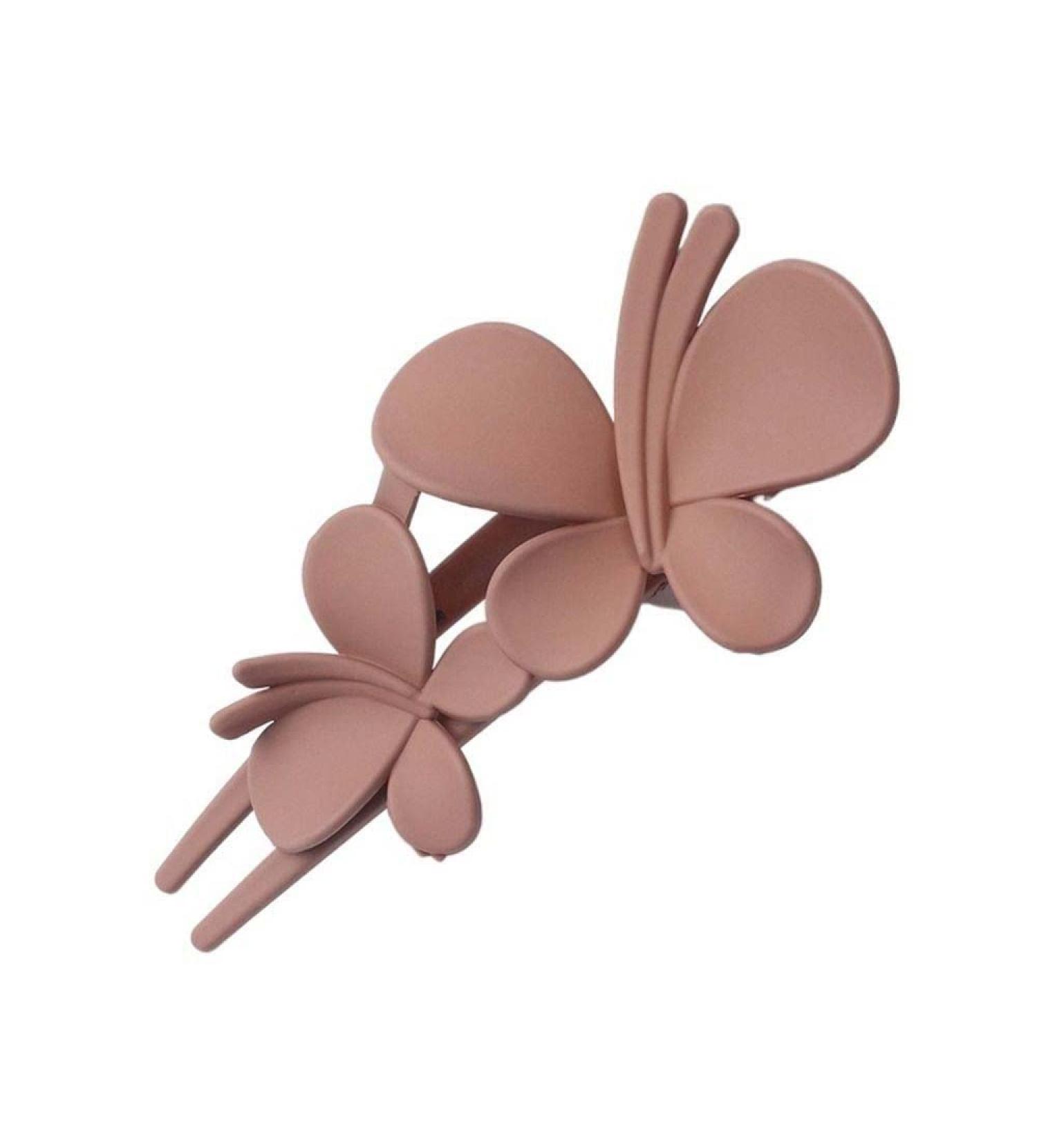 Frosted Butterfly Duckbill Clips Hairpin in Light Red - Hair Barrette Hair Claw Ponytail Holder - Headwear Hair Accessories - Buy Online on GoSupps.com