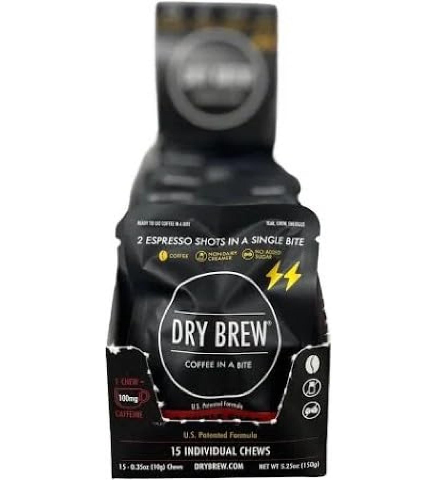Coffee Chew Energy Supplement Double Shot 100mg Caffein Non-Dairy Sugar-Free 15 Individual Chews 5.25oz Box Double Shot Pack of 1 - Buy Online on GoSupps.com