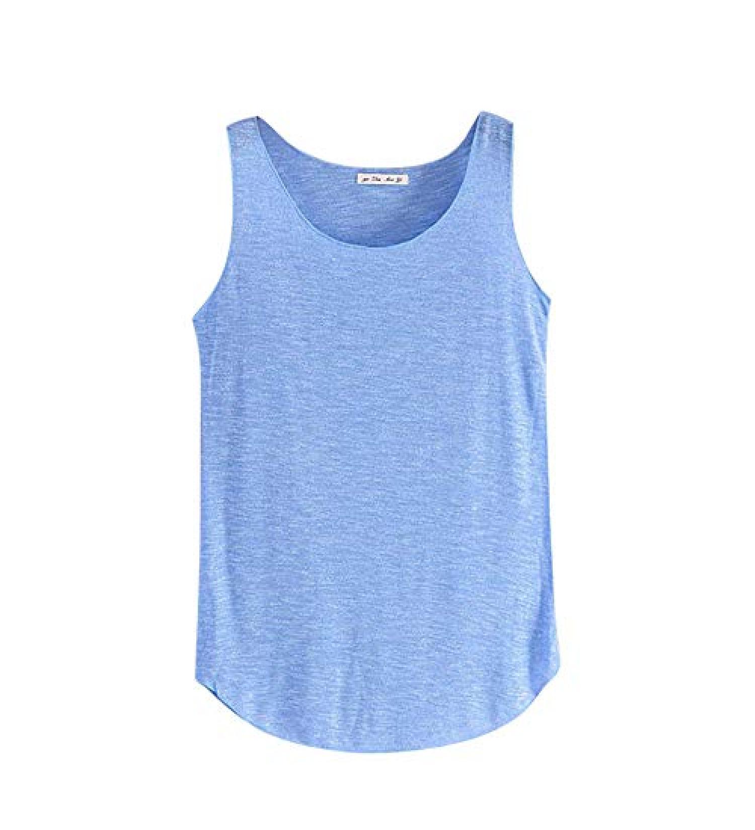 Aniywn Women's Workout Tank Top - Casual Racerback Yoga Shirt | Activewear Sport Vest for Gym - X-Large, Z-blue - Buy Online on GoSupps.com
