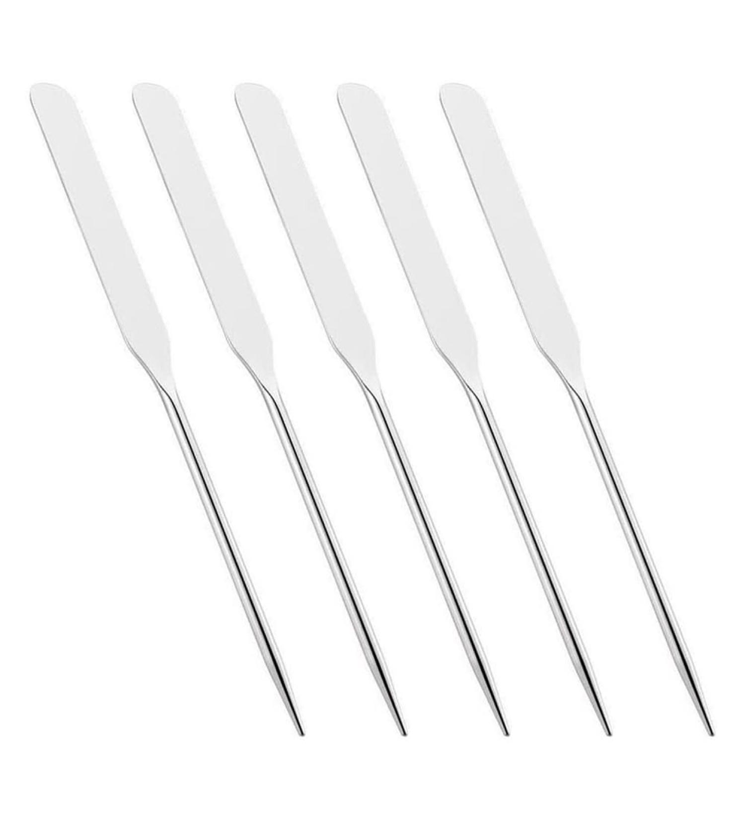Buy 5 Pieces Stainless Steel Makeup Spatula Set | Foundation Mixing Tool Eye Cream Spoon & Nail Art Stirring Rod | Perfect for Home & Salon Use Silver - Buy Online on GoSupps.com