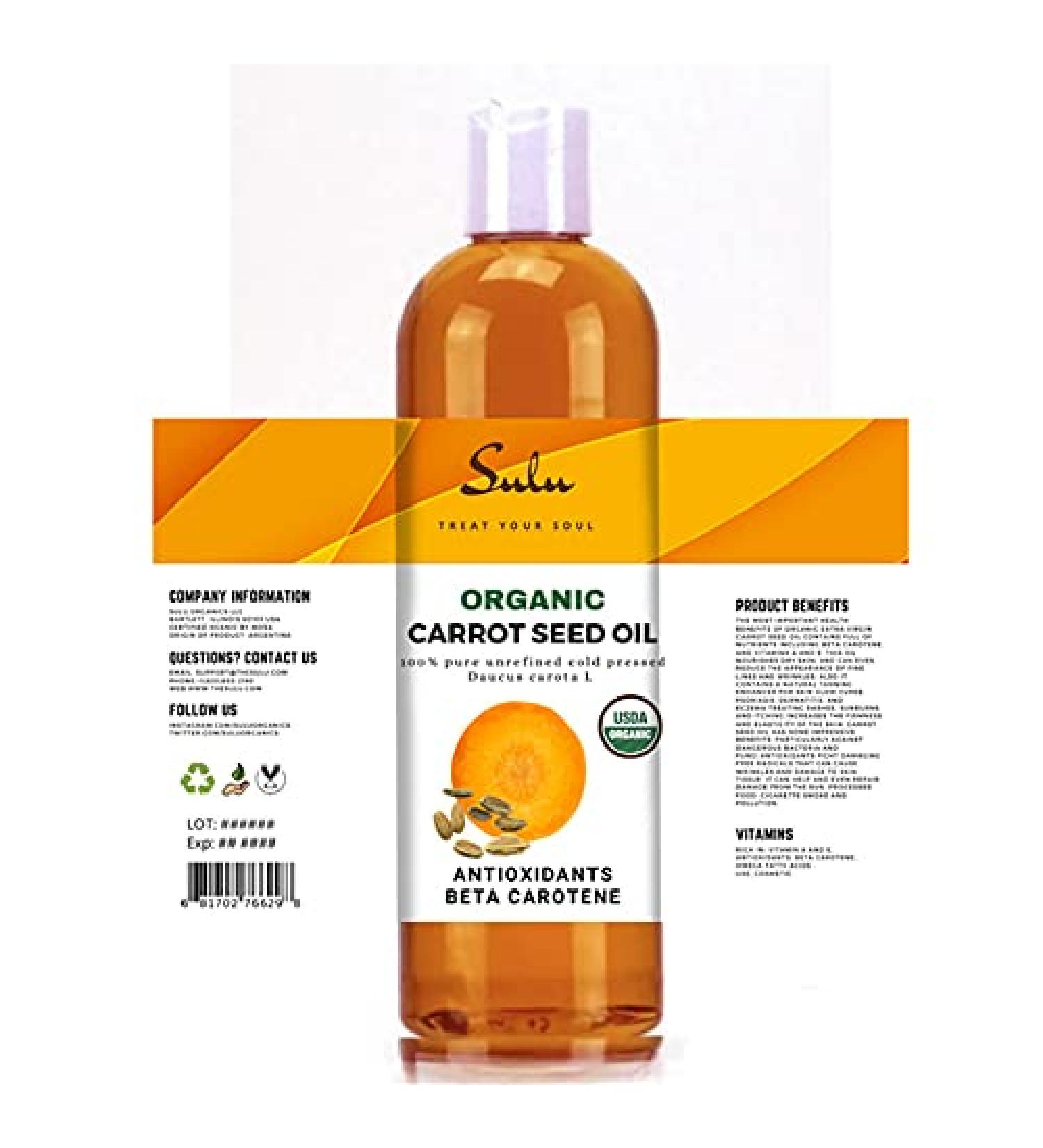 Organic Cold Pressed Carrot Seed Oil - 4 fl oz | Pure & Unrefined - Buy Online on GoSupps.com