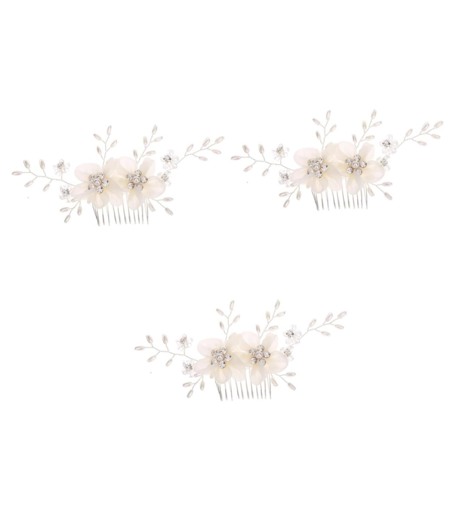 FRCOLOR Set of 3 Wedding Headpieces Wedding Hair Accessories Hair Accessories for Wedding Hair Combs for Brides Bridal Headbands Crystal Comb Accessories Headpiece White - Buy Online on GoSupps.com