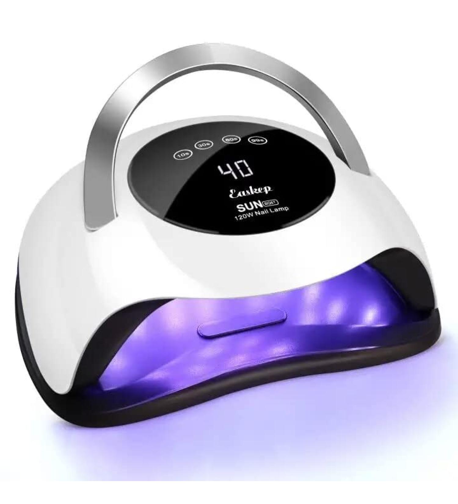 Easkep 120W UV Nail Lamp - Fast Gel Nail Dryer with Sensor & LCD Display 4 Timers | Perfect Nalgellampe for Salon Quality Manicure - Buy Online on GoSupps.com