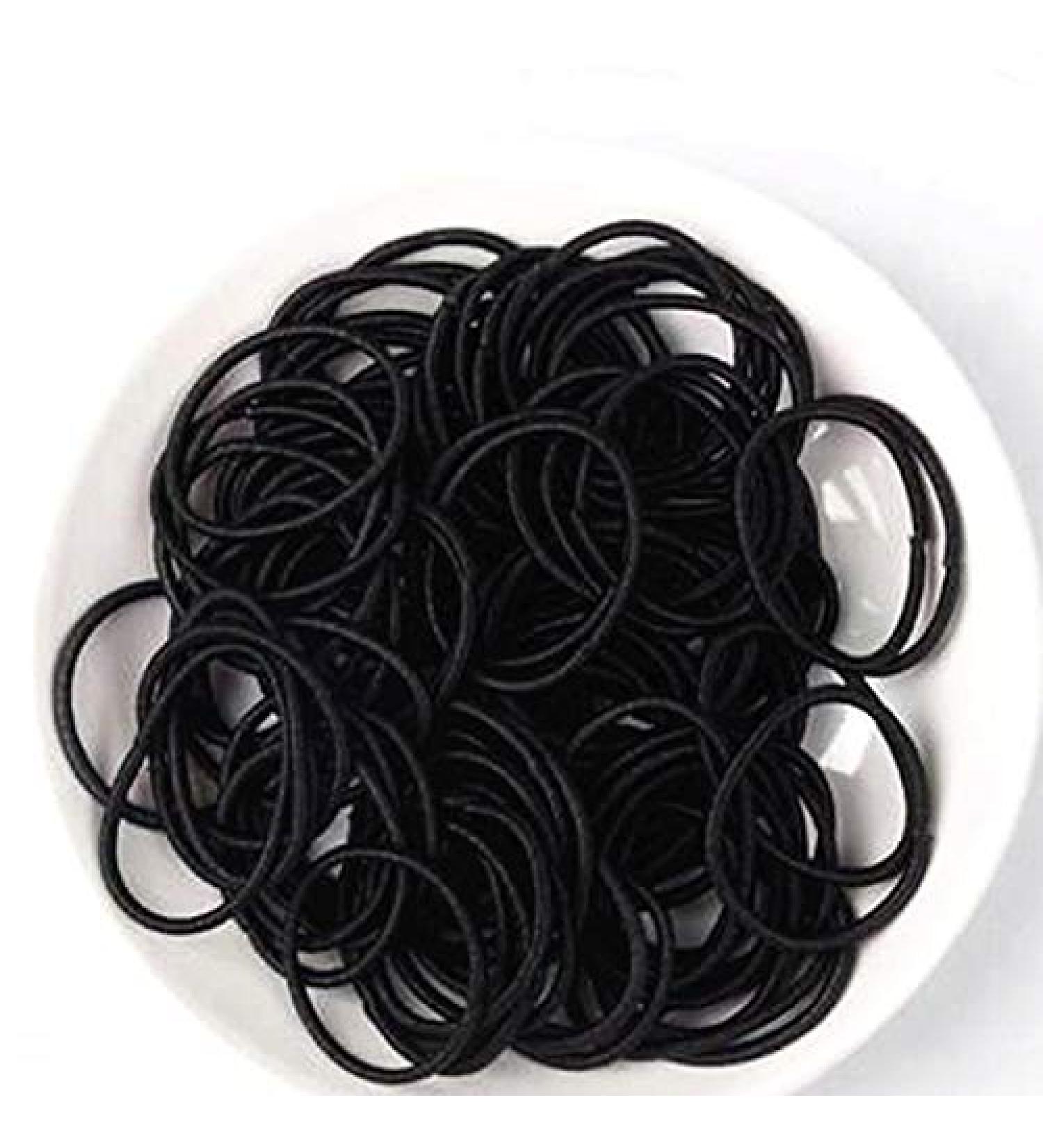 Rmeet Mini Hair Tie - 100 Pack Black Rubber Hair Bands for Girls | Elastic Small Hair Ties for Daily Hairstyles - Buy Online on GoSupps.com