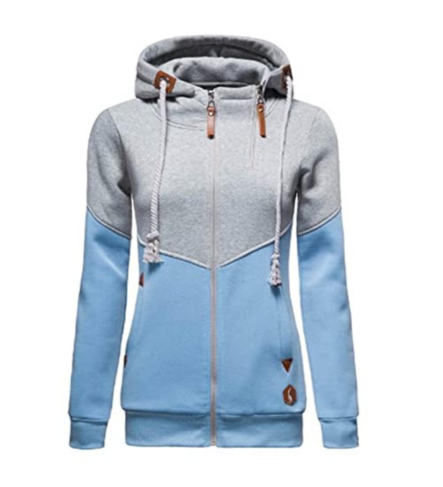 MLAGJSS Zip Hoodie | Colorblock | Slim Fit Casual Sweatshirt | Women's Sweater - Size A Medium - Buy Online on GoSupps.com