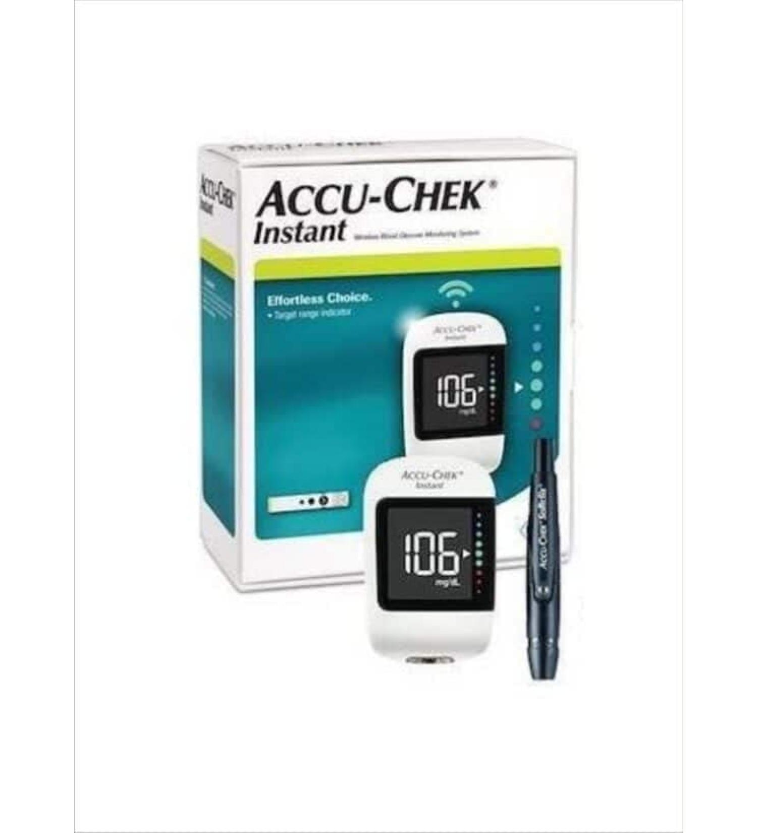 INSTANT GLUCOMETER WITH 100 STRIPS  1 LANCING DEVICE 10 LANCETS FREE
