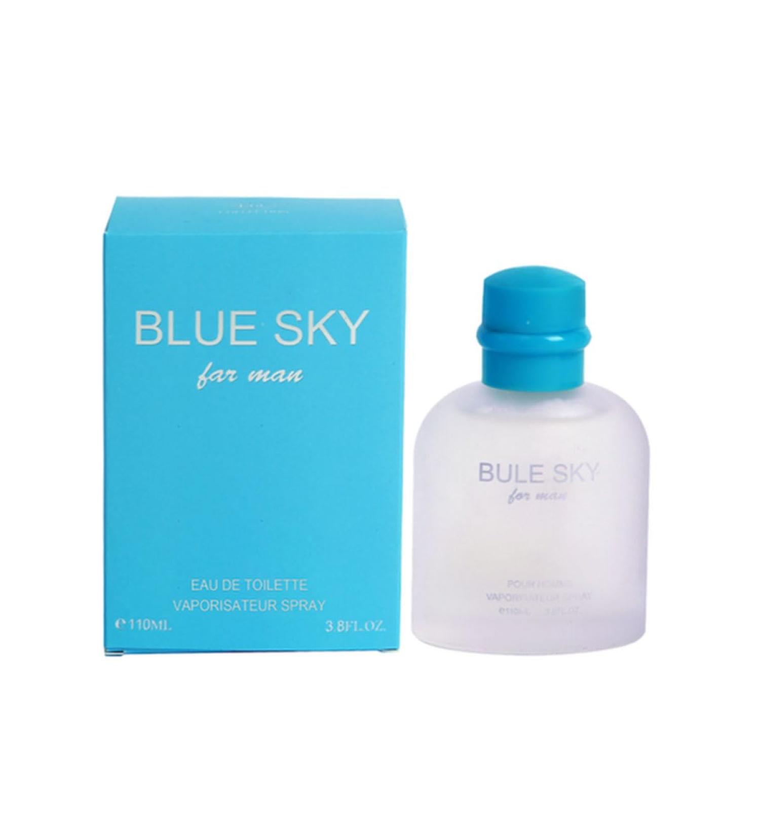 Blue Sky Man Perfume 110ml Eau De Parfum Vaporisateur Spray - Long Lasting Grapefruit Juniper Essential Oil From France