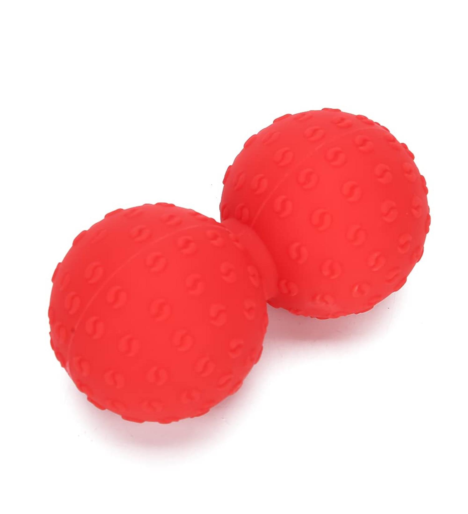 Ververt Touch Double Massage Ball | Leg Back & Shoulder Muscle Relaxation | Deep Tissue Massage & Yoga Fitness Ball | Red - Buy Online on GoSupps.com