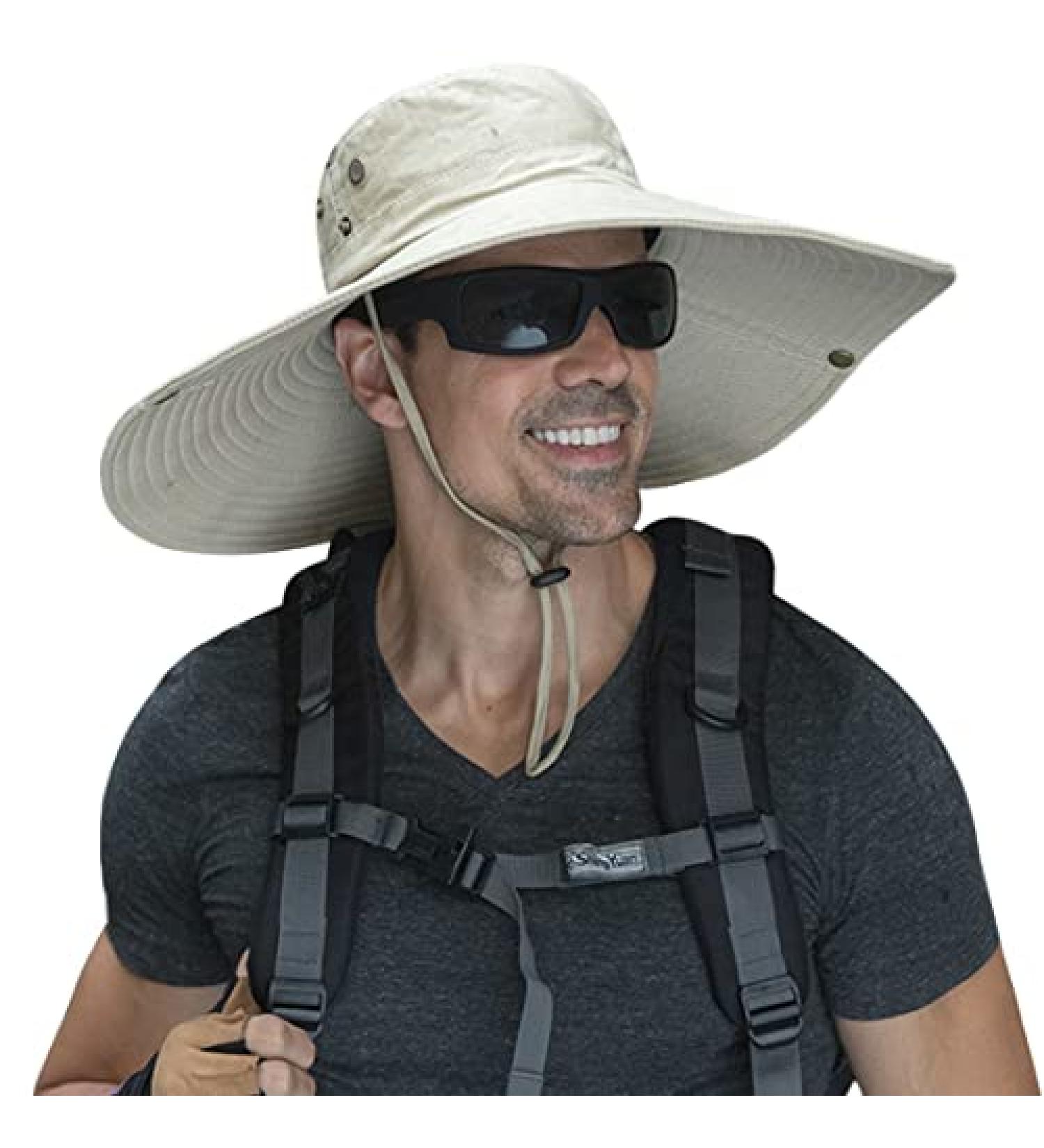 HUAMULAN 6 Super Wide Brim Sun Hat for Men and Women - Perfect for Fishing, Hiking, Gardening, Safari & Camping - Beige - Buy Online on GoSupps.com
