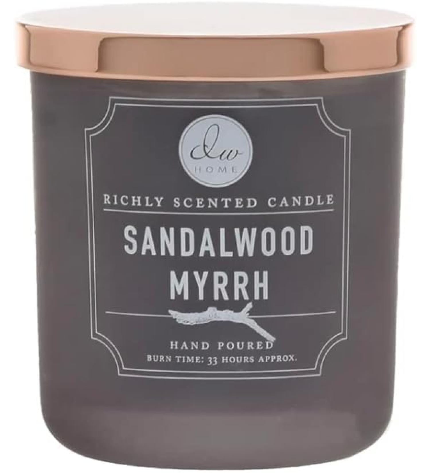 DW Home Decoware Richly Scented Candle Medium Single Wick 9.69 oz - Sandalwood Myrrh