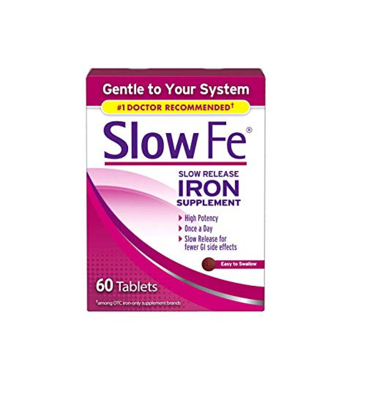 Slow Fe Slow Release Iron Tablets 60 ea - Pack of 2 - Buy Online on GoSupps.com