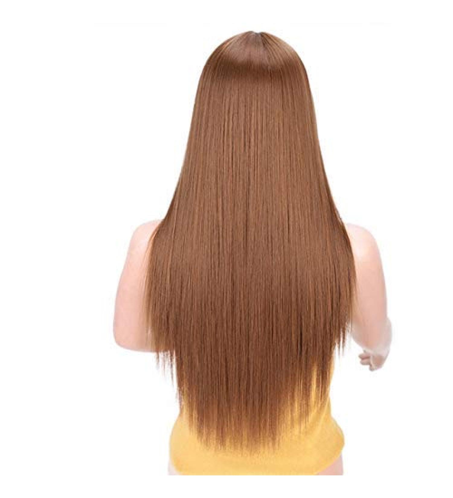 Sunnyblue Long Straight Synthetic Wig - Mixed Brown & Blonde Natural Middle Part for All Women - Buy Online on GoSupps.com