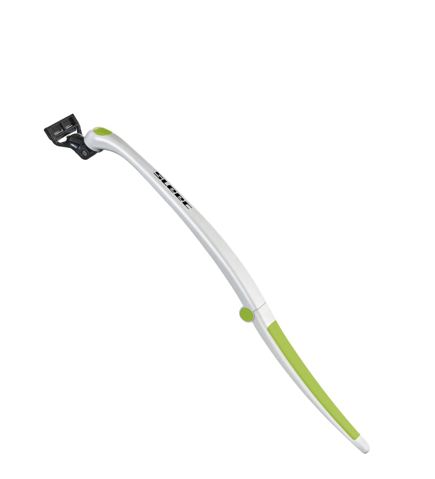 Buy Sleec Razor Body Sports Trazor - High-Quality German Razor for Face Legs & Back | Adjustable 25-40 cm Handle | 4x 5 Blades - White/Green - Buy Online on GoSupps.com