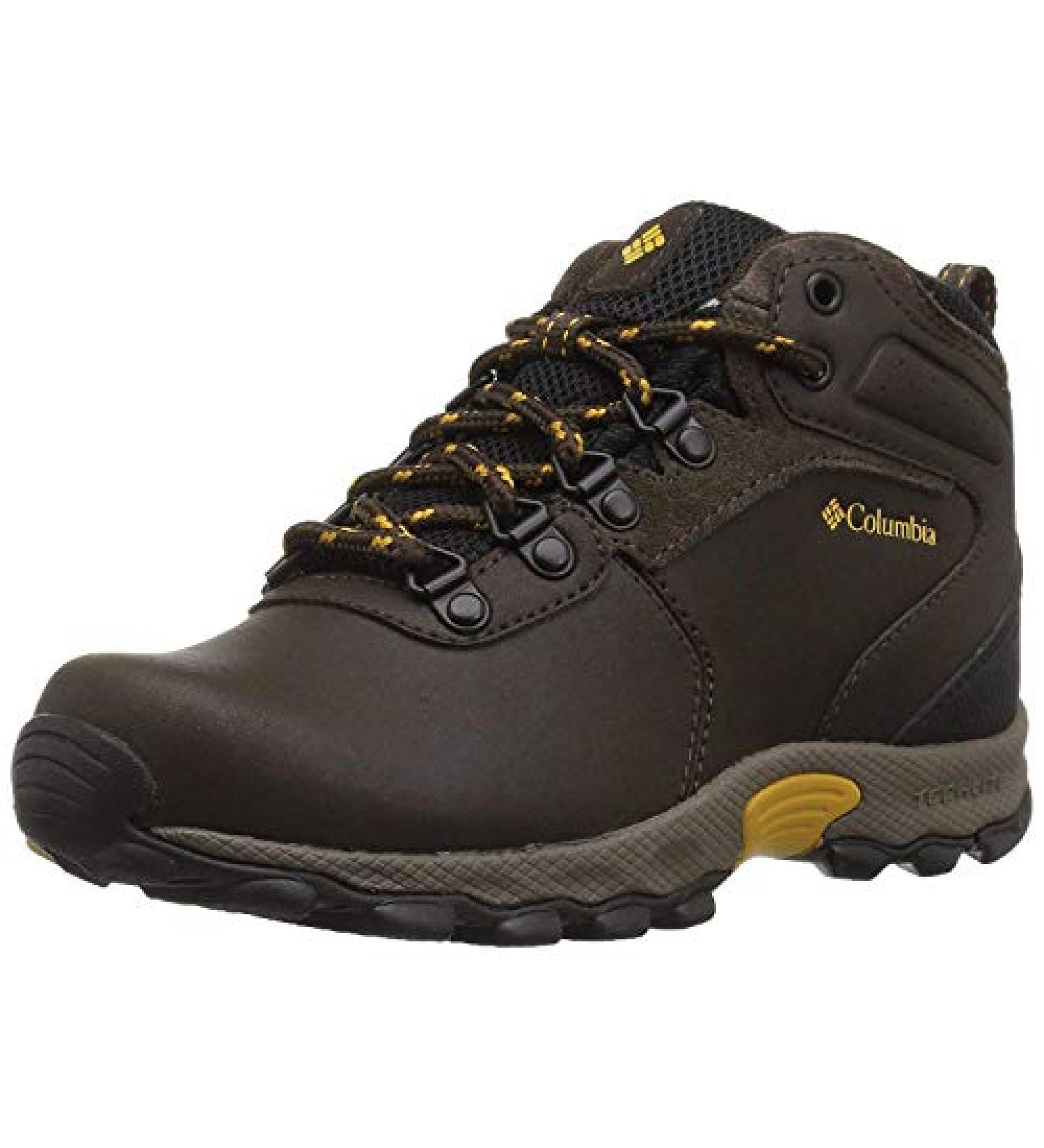 Columbia Youth Newton Ridge Suede Little Kid (4-8 Years) - Size 12 - Cordovan/Golden Yellow - Buy Online on GoSupps.com