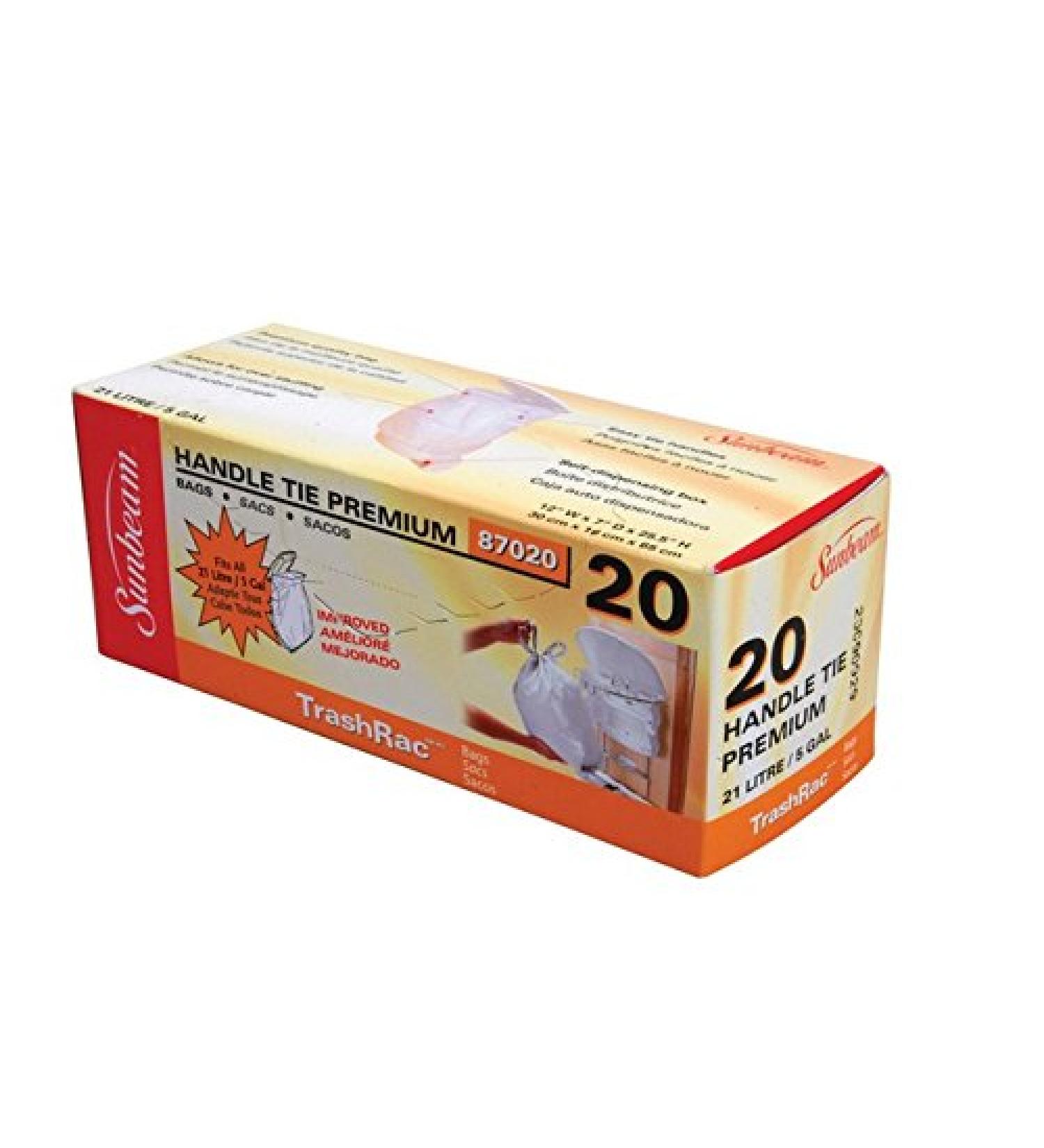 Sunbeam Trashrac 87020 5 gal Trash Bags44 Pack of 20