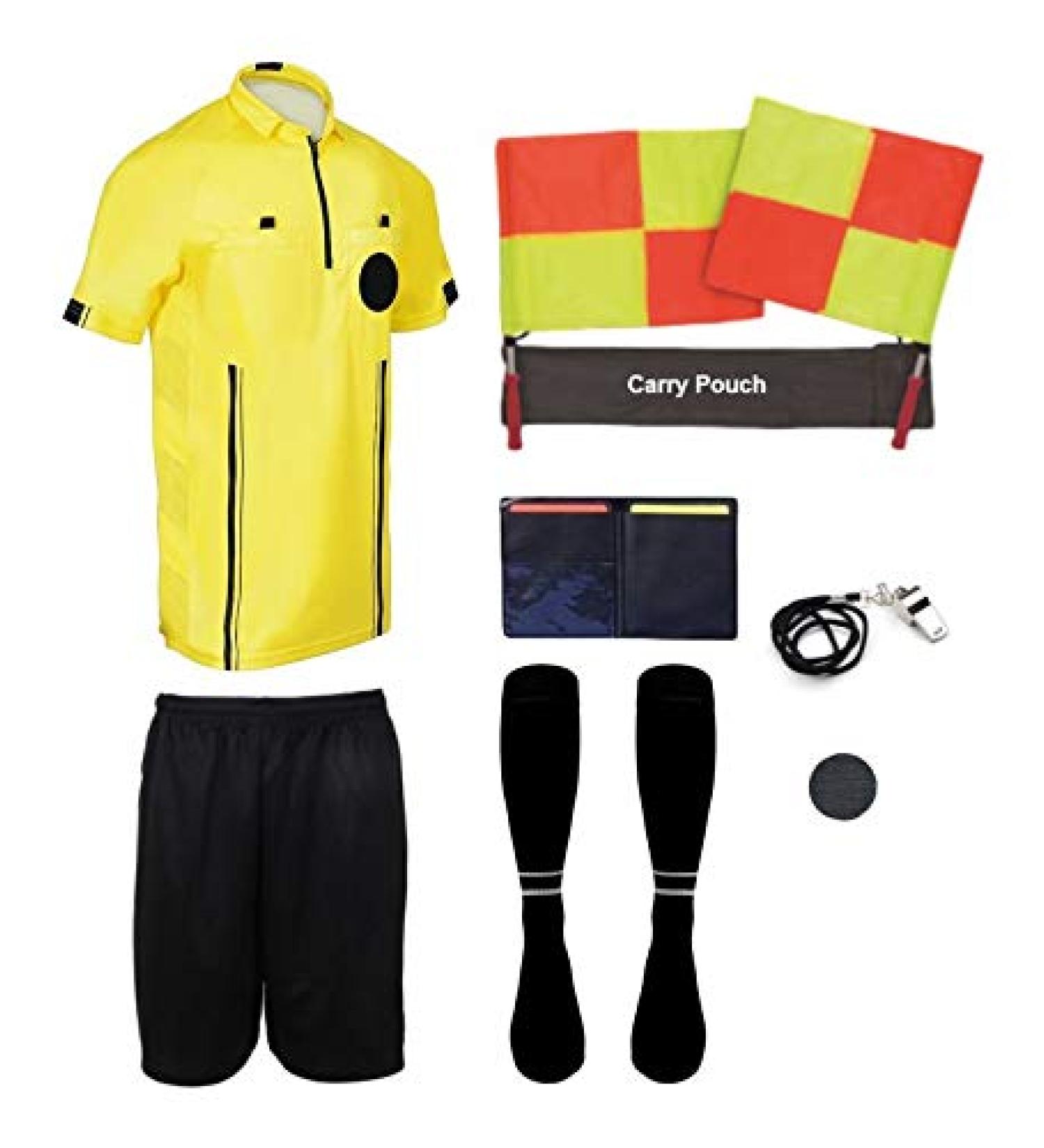 Pro Soccer Referee Package (9 Piece) - Yellow AM (Chest 40-42) - Buy Online on GoSupps.com
