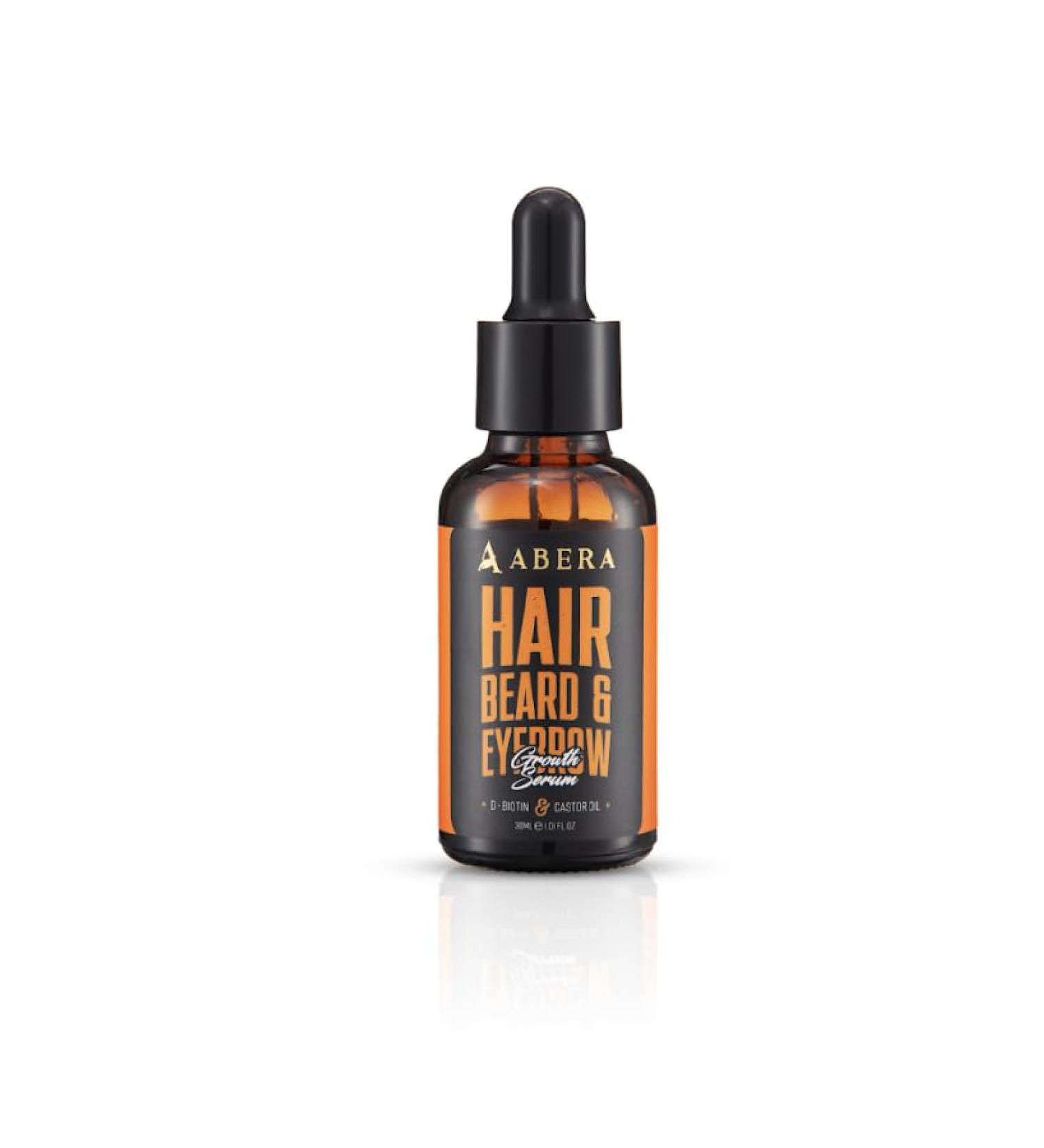ABERA Hair Growth Serum with Biotin & Castor Oil | Natural Regrowth for Stronger Thicker Hair Beard & Eyebrows for Men & Women - International Shipping Available - Buy Online on GoSupps.com