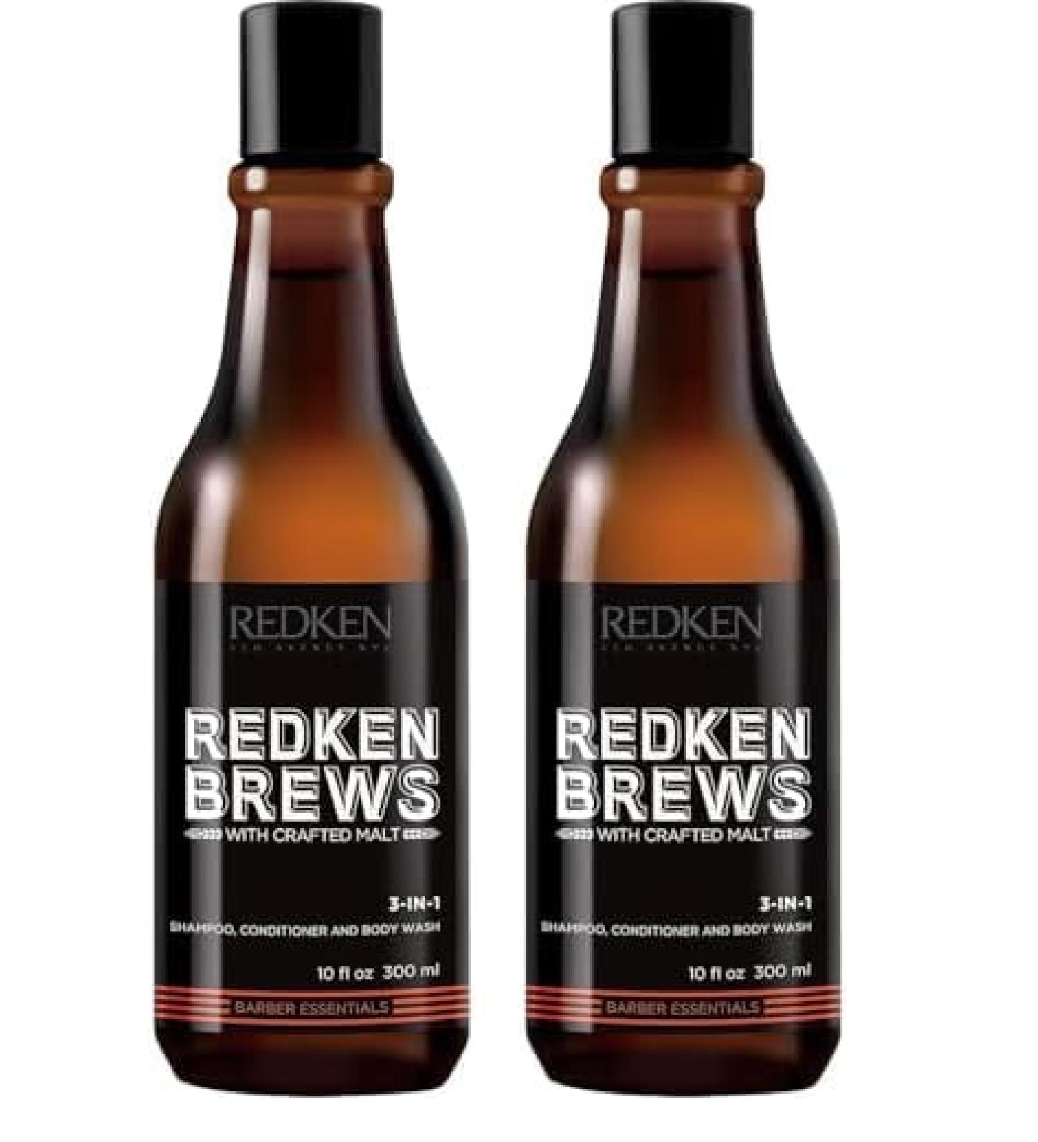 Redken Shampoing 3-en-1 N&toyant & Hydratant Cheveux & Corps Brews 300 ml (Lot de 2) - Buy Online on GoSupps.com