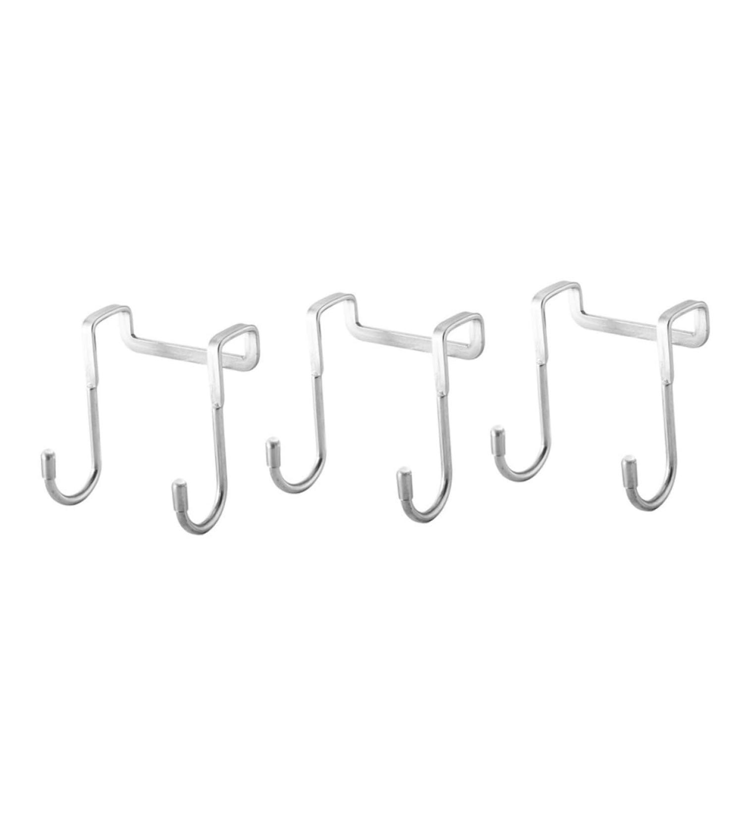 CIYODO 3pcs Clothes Hanging Cabinet Back of Door Hooks Purse Over Cupboard Stainless Steel Hanger 7.5X6.5CM Silver - Buy Online on GoSupps.com