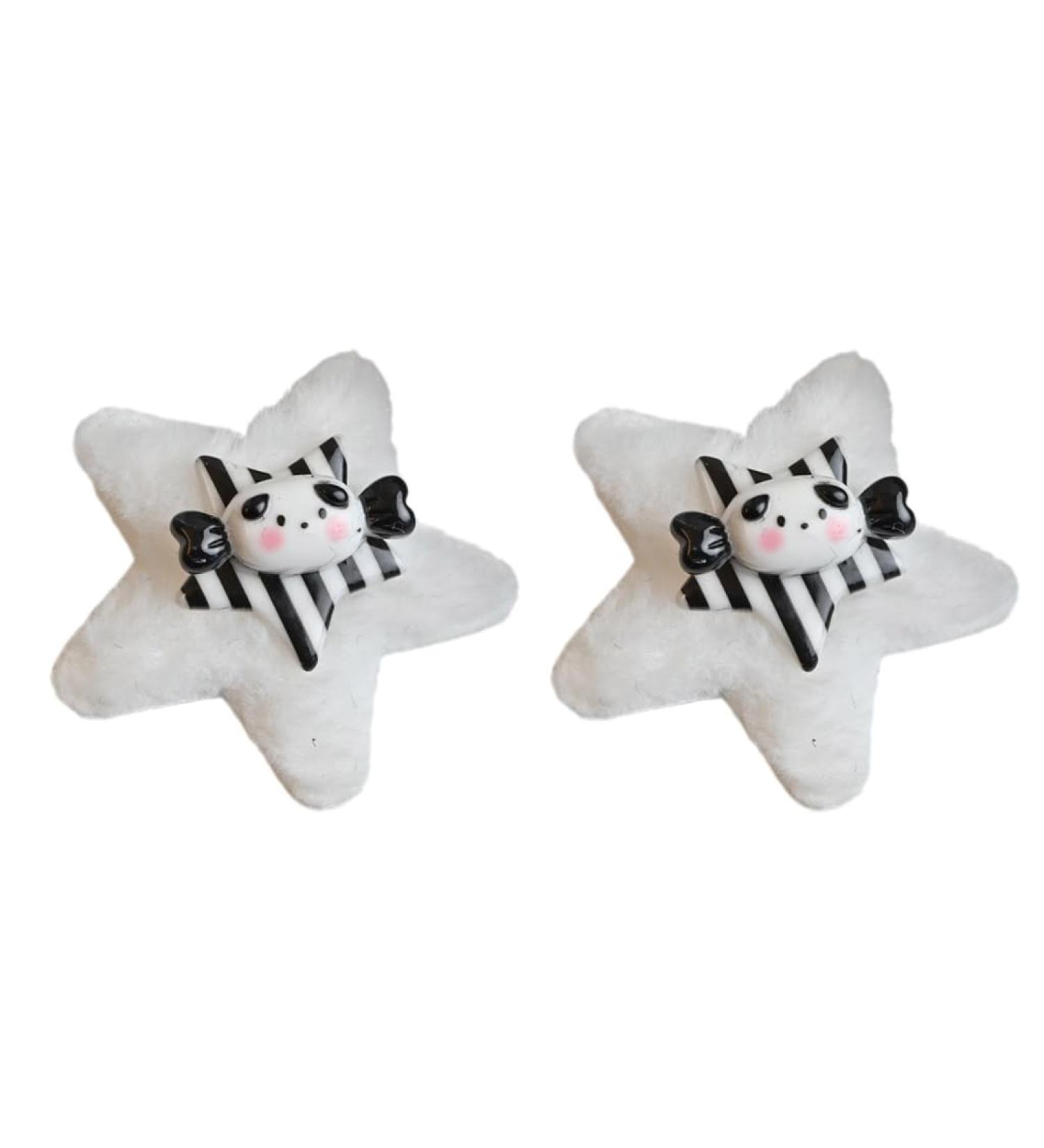 XIAHIOPT 1pc/1pair Plush Star Shape Hairpins with Resin Decor Girls Harajuku Hair Clip Ponytail Hair Clip - Buy Online on GoSupps.com