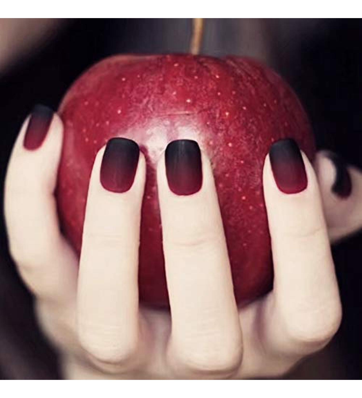 MENILITHS 24Pcs/Set Press On Nails Gradient Wine Red Frosted Bride Style Patch False Nails Acrylic Fake Nails Full Cover Nails Tips Artificial Finger Manicure Press on nails for Women and Girls - Buy Online on GoSupps.com