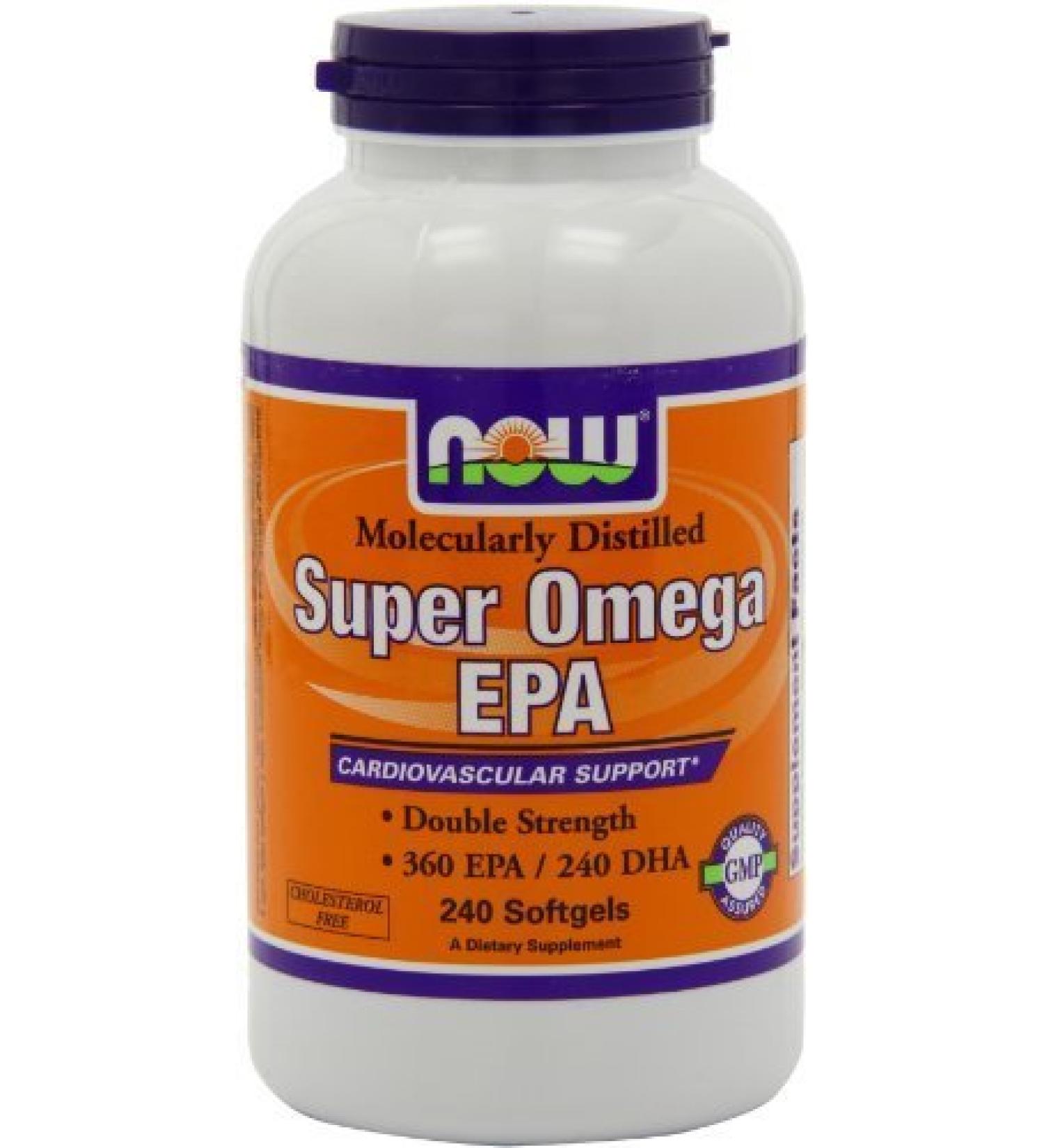 NOW Foods Super Omega EPA 360 EPA/240 DHA Double Strength 240 Softgels (Pack of 3)