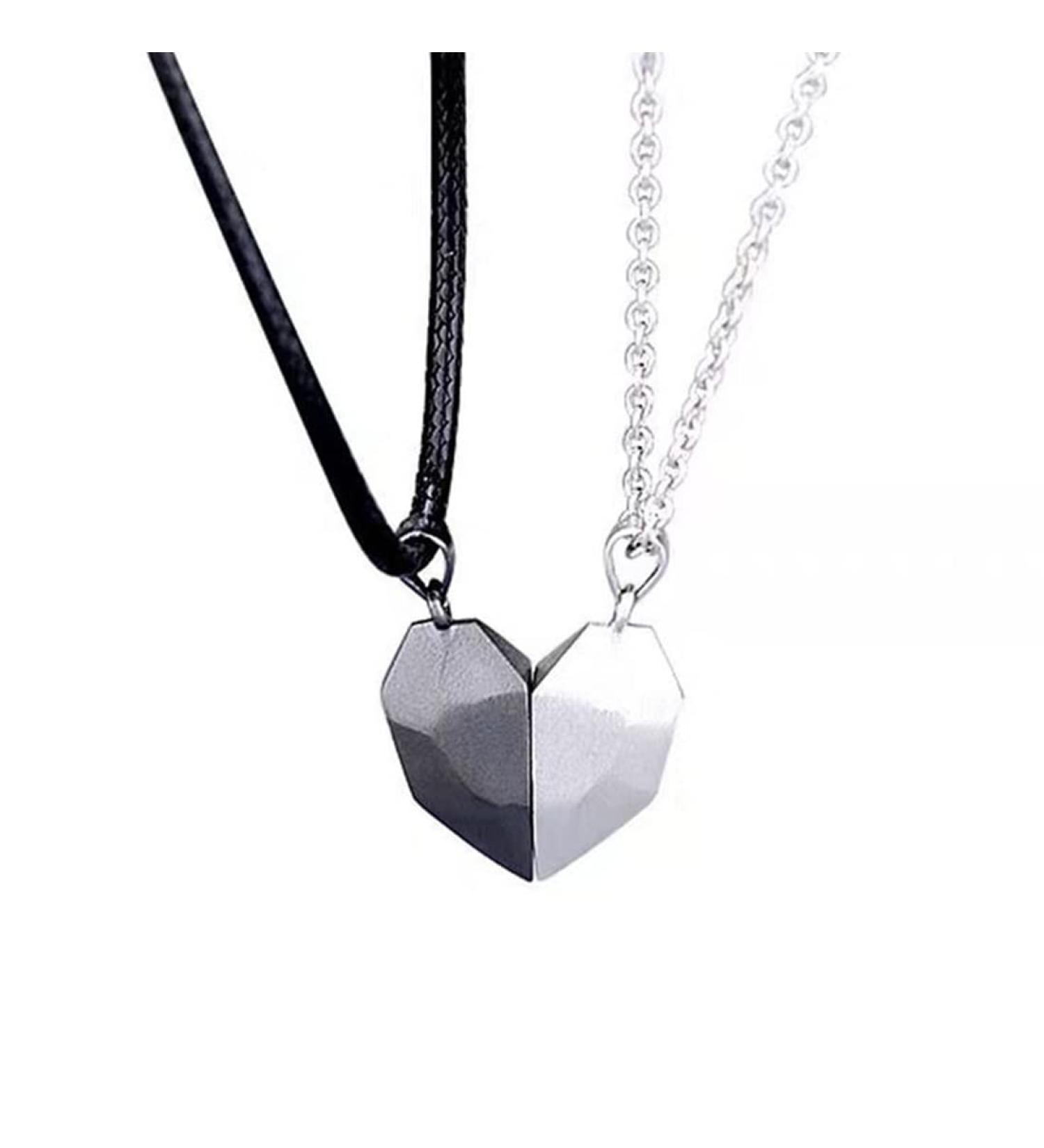 Couple Magnetic Chain Necklaces - Romantic Gifts for Her & Him | 2 Paired Necklaces for Valentine's Day Christmas & Anniversaries - Buy Online on GoSupps.com