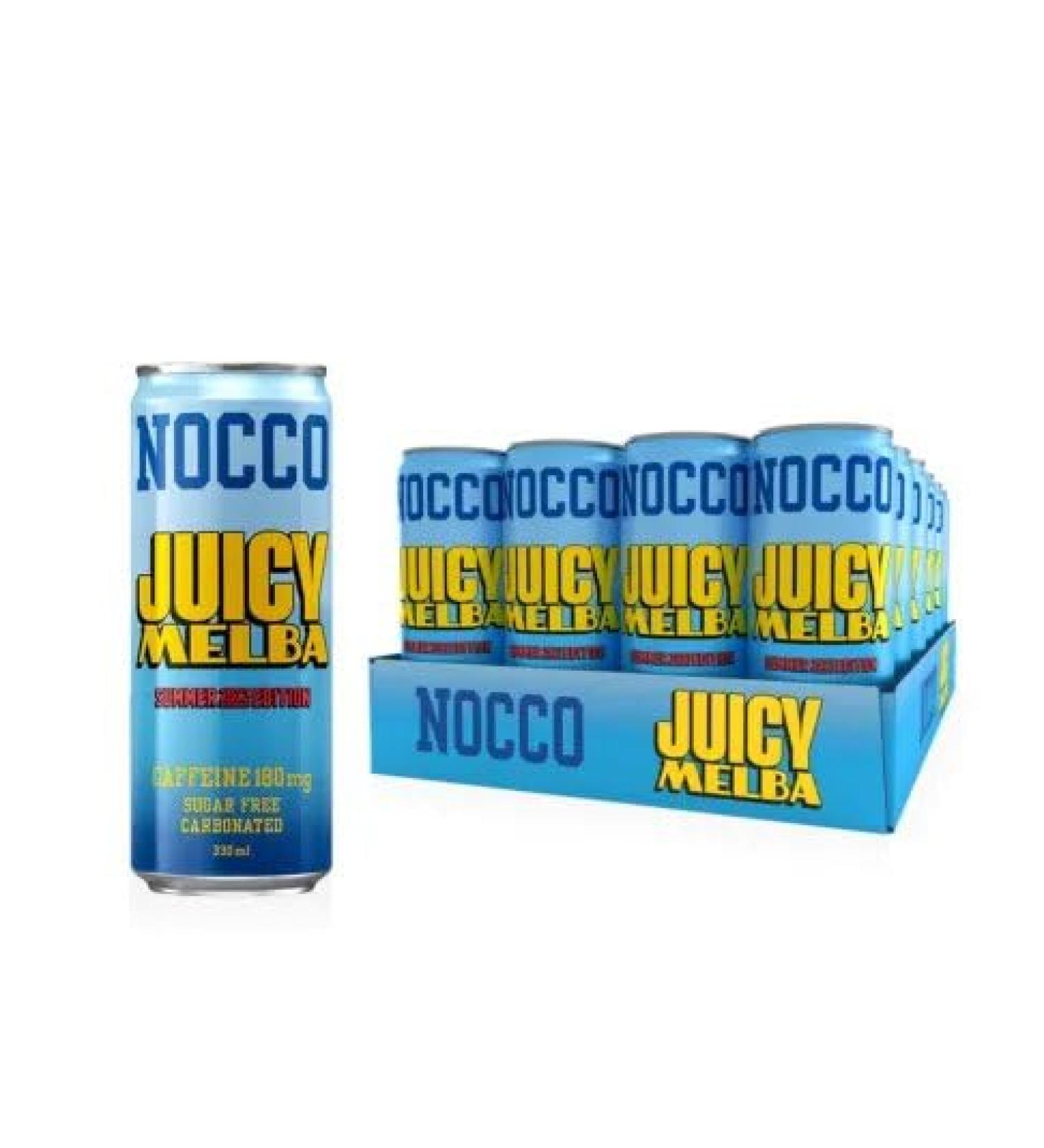 12 cans of NOCCO BCAA Drink | Juicy Melba Summer Edition 2023 | Buxtrade | 330ml | 105 mg caffeine