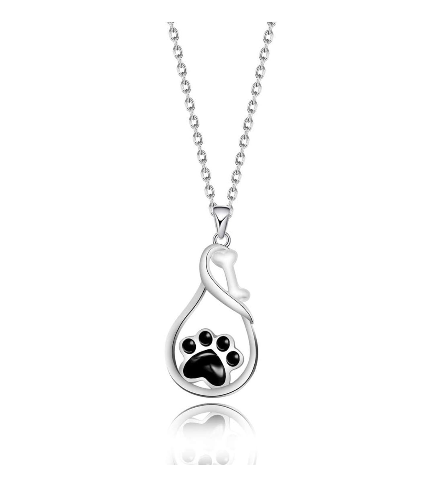 Dog Paw Necklace Dog Mom Gift Puppy Dog Cat Pet Paw Print Pendent Necklace Dog Remembrance Pet Loss Memorial Gift for Dog Mom Cat Mom footprint N - Buy Online on GoSupps.com