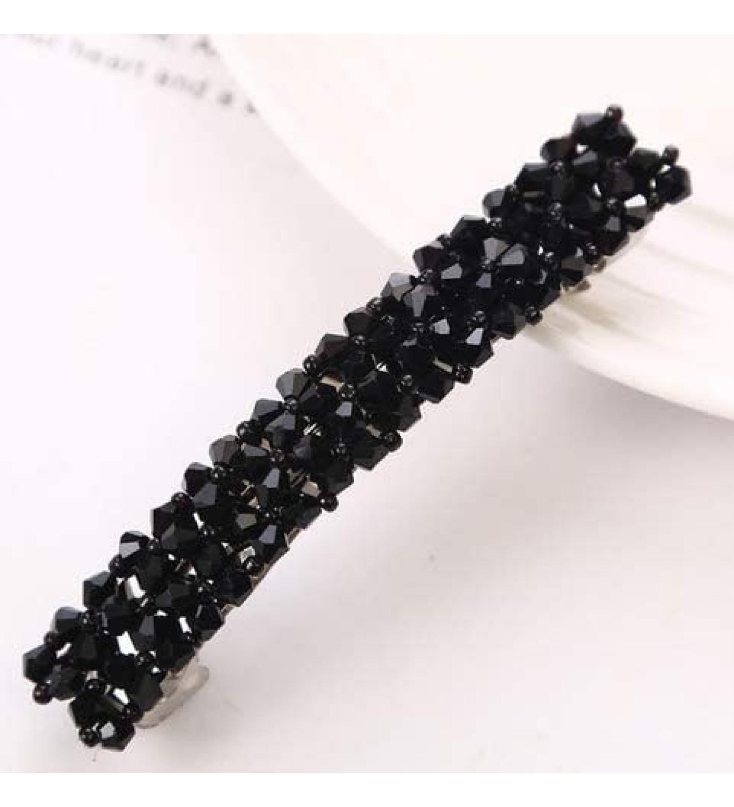 Black Hair Clips Handmade Rhinestone Barrettes Metal Hair Holders Clips and Barrettes Hair Clips for Women Girls Headwear Styling Clips and Barrettes Hair Accessories - Buy Online on GoSupps.com